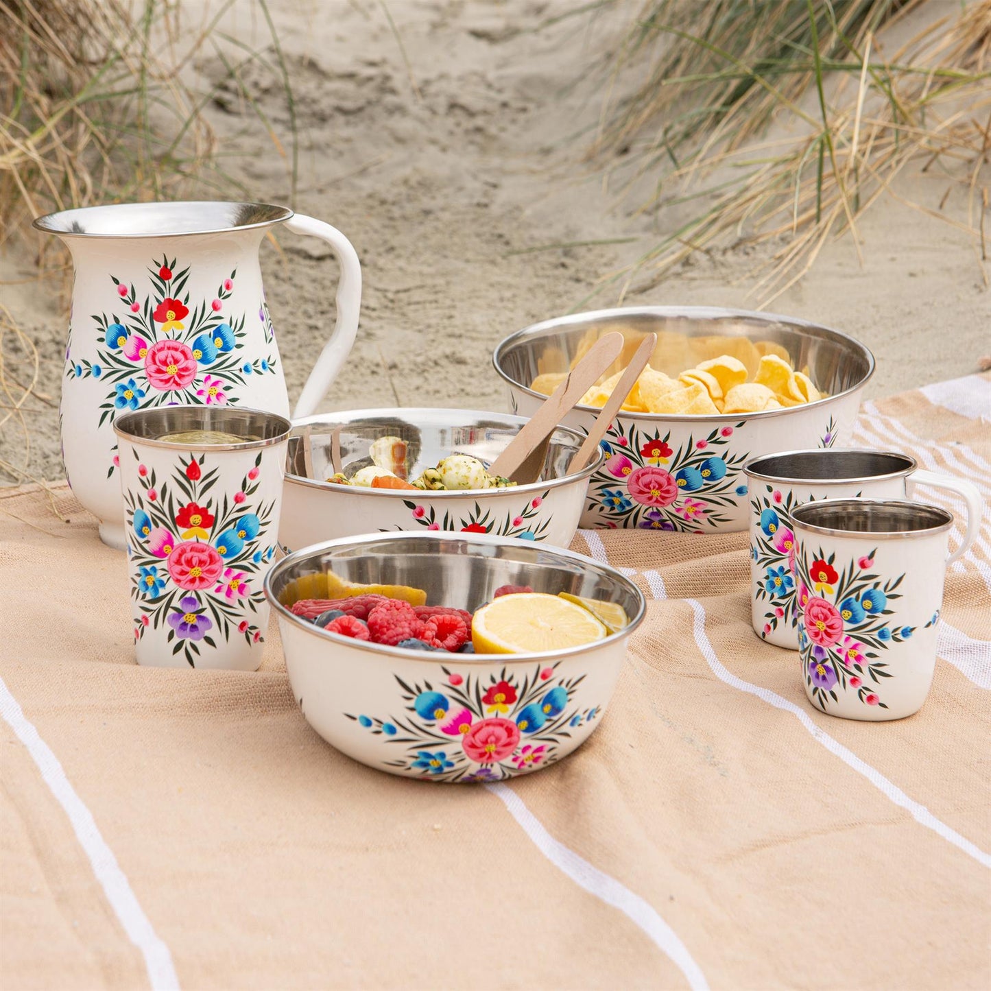 Pansy 21.5cm Stainless Steel Picnic Bowl