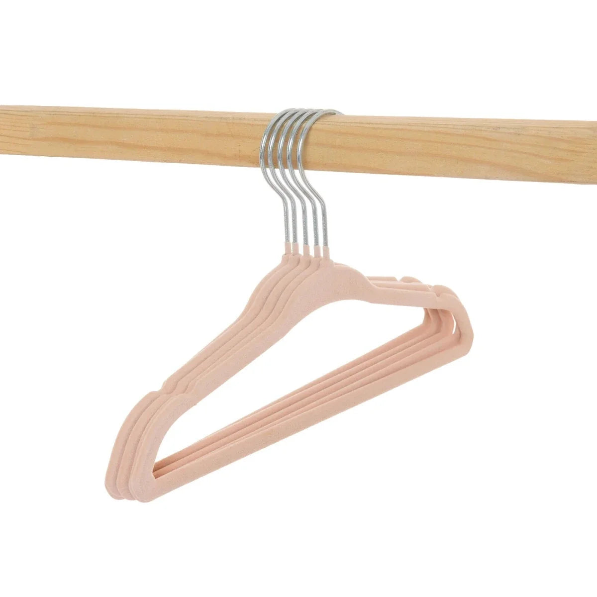 HelloBaby 5 Pack Velvet Baby Clothes Hangers - Soft Pink