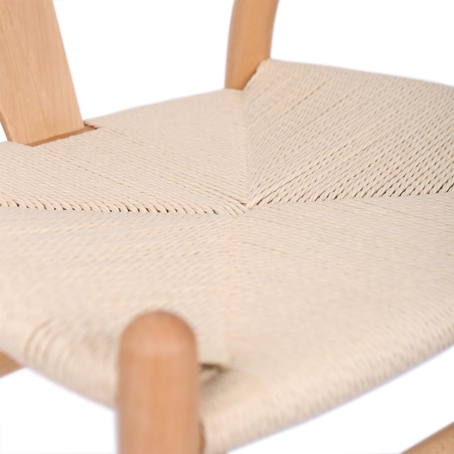 Beige Wooden Wishbone Bar Stool