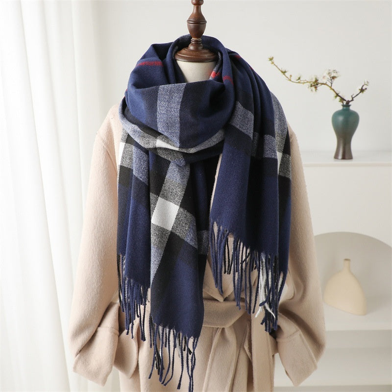 Luxury Cashmere-Like Plaid Warm Shawl | Unisex Winter Scarf