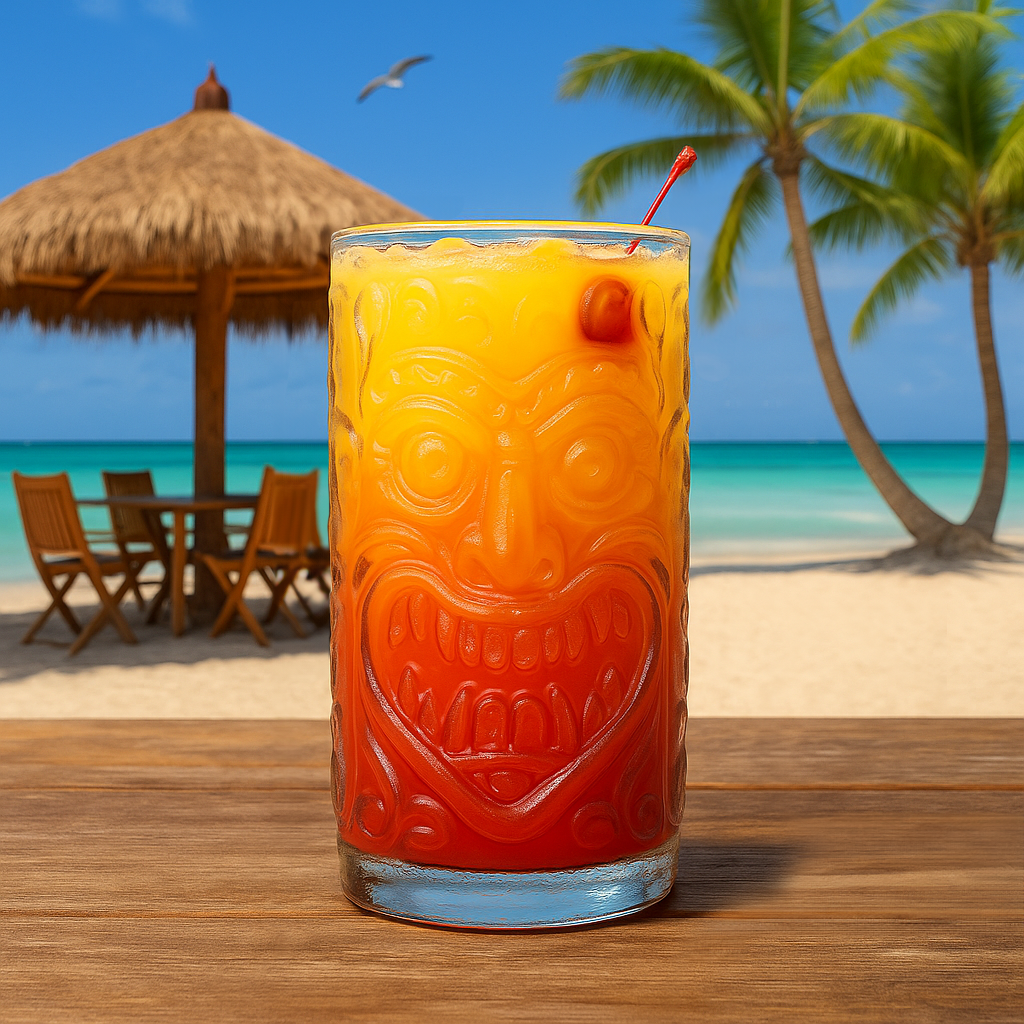 8 Piece Crystal 460ml Tiki Highball Glasses Set