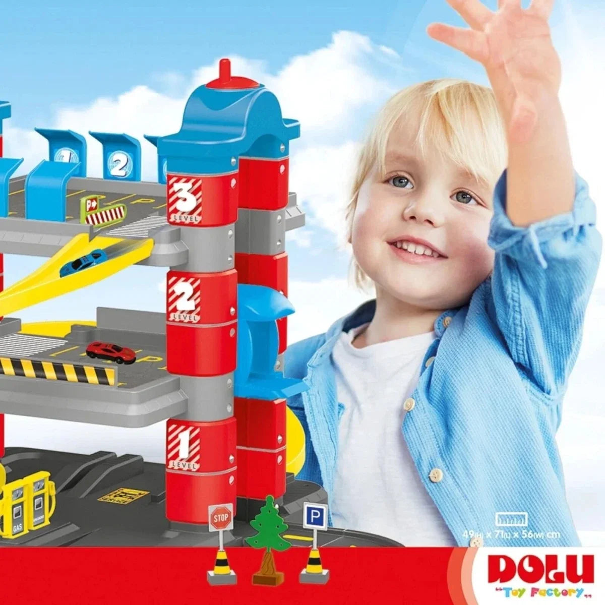 Dolu 3 Level Garage with Lift Playset