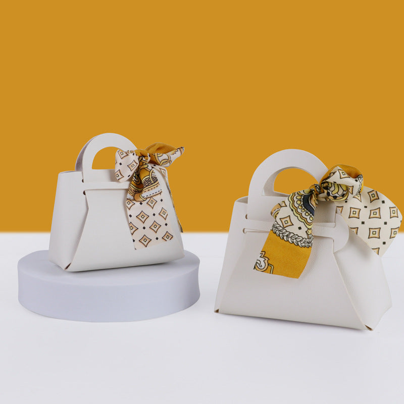 Modern Minimalist Leather Candy Box With Ribbon