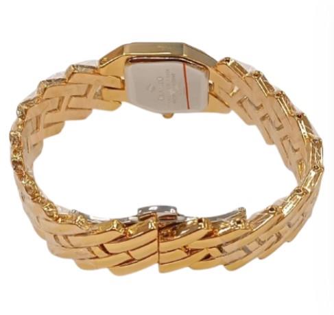 Clasico Ladies Water Resistant Bling Gold Dial Gold Metal Strap Bracelet Watch