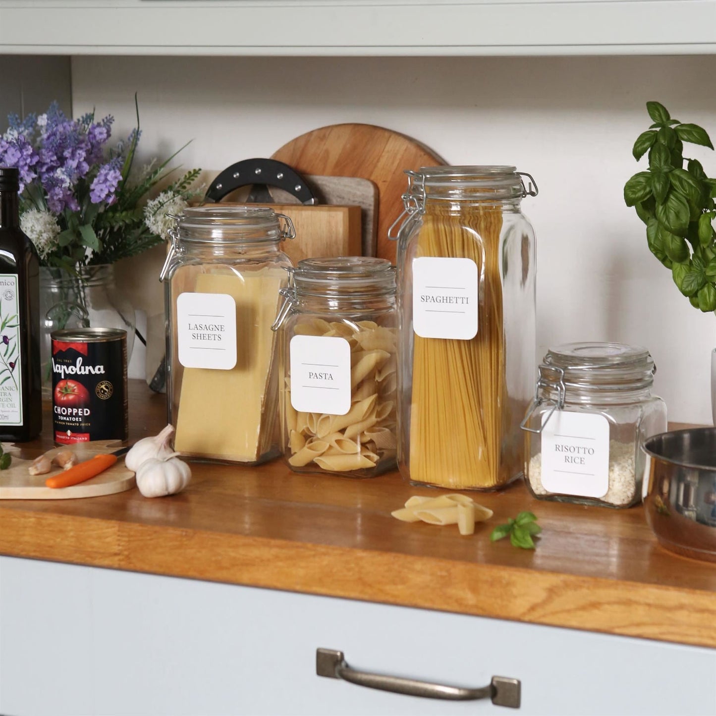 760ml Air tight Square Glass Jar with Clip-Top Lid