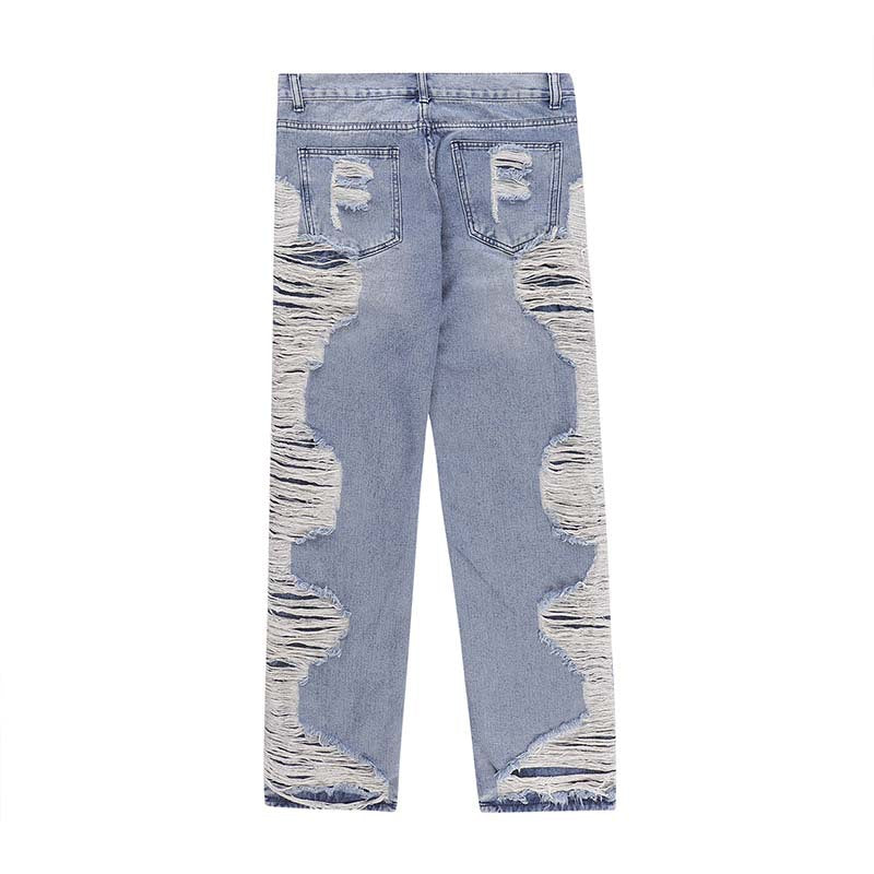 Distressed Cat Whisker Denim - Straight Fit