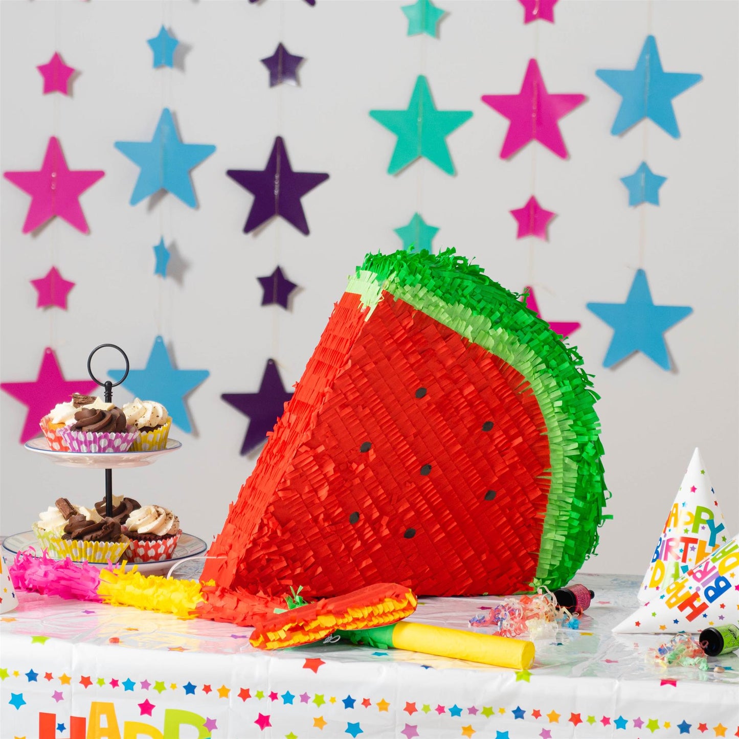 Watermelon Pop-Out Pinata Set with Stick & Blindfold