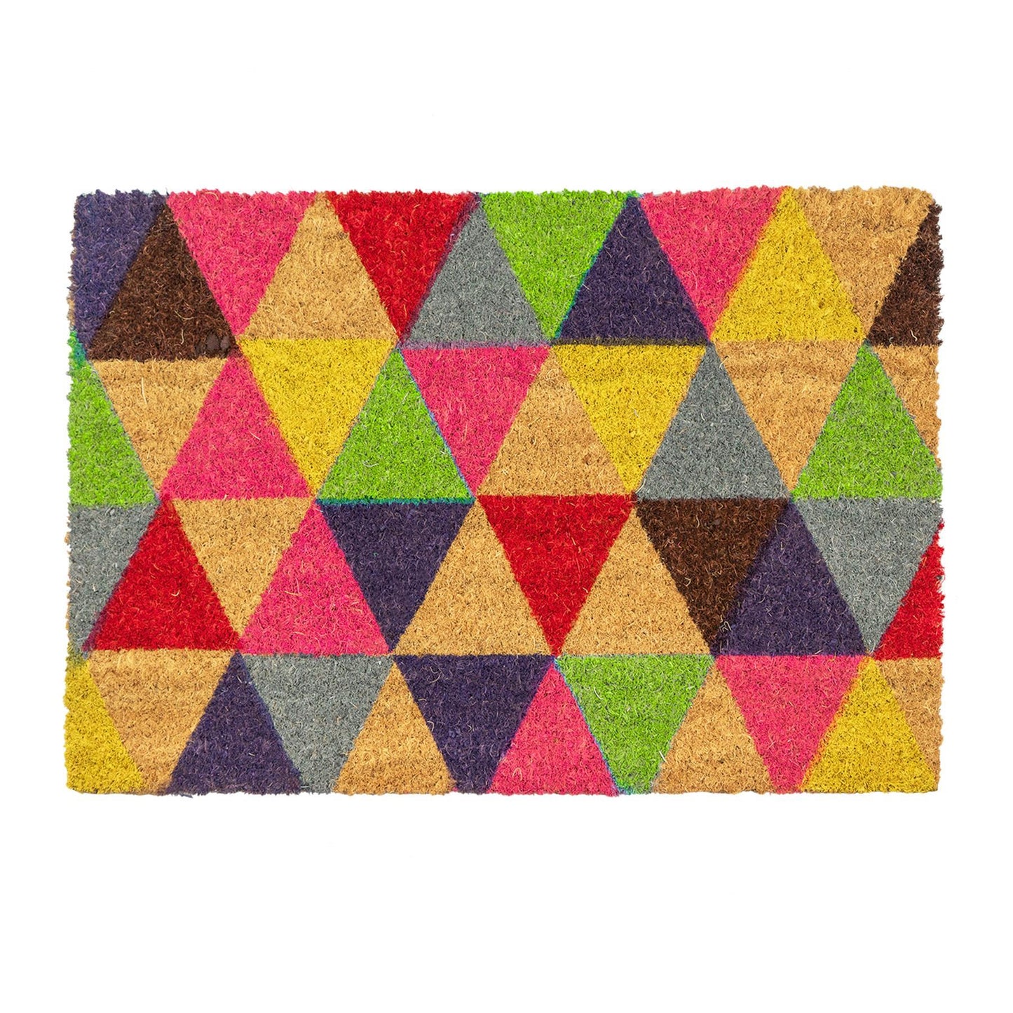 60cm x 40cm Multicoloured Triangles Coir Door Mat
