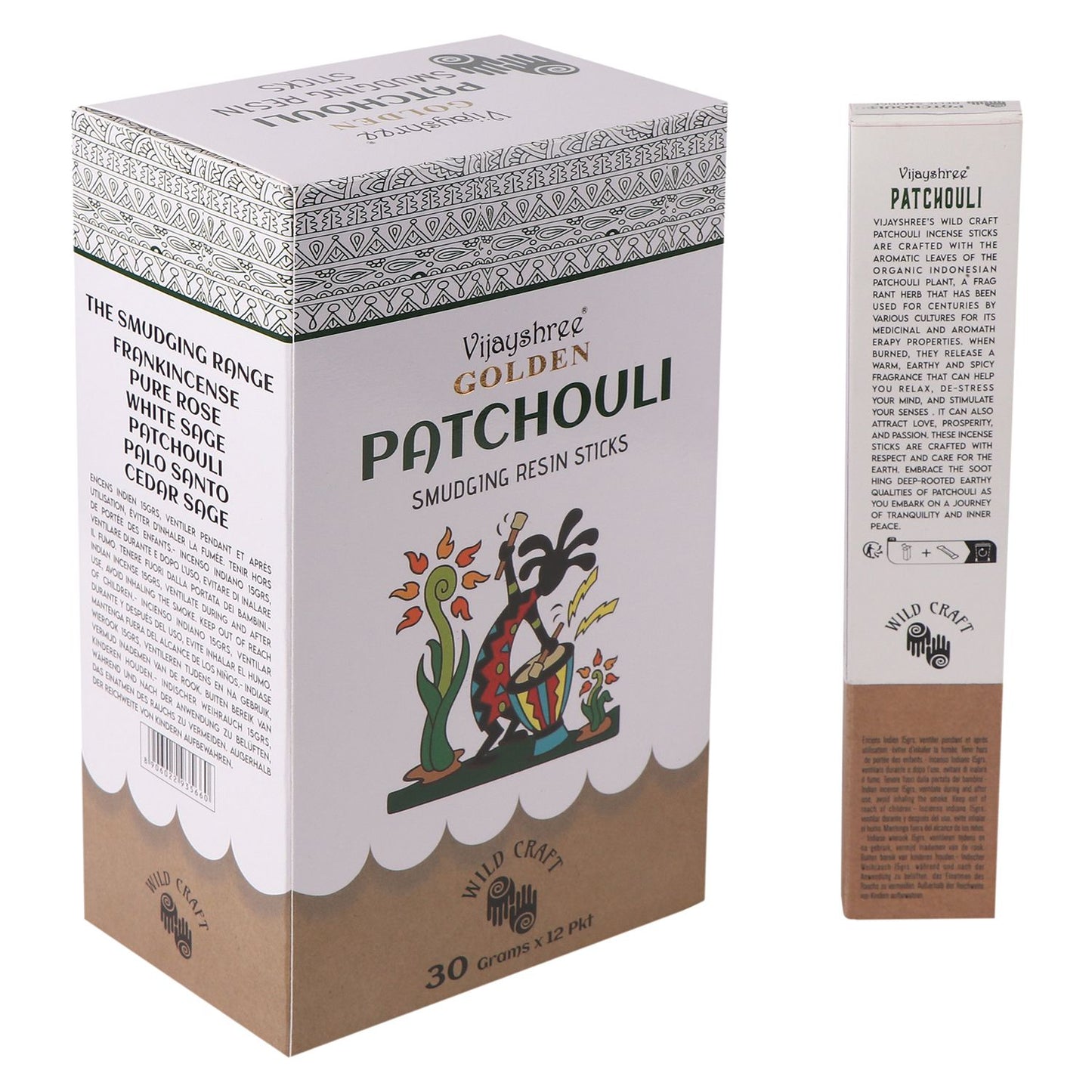 30g Golden Patchouli Smudging Resin Sticks