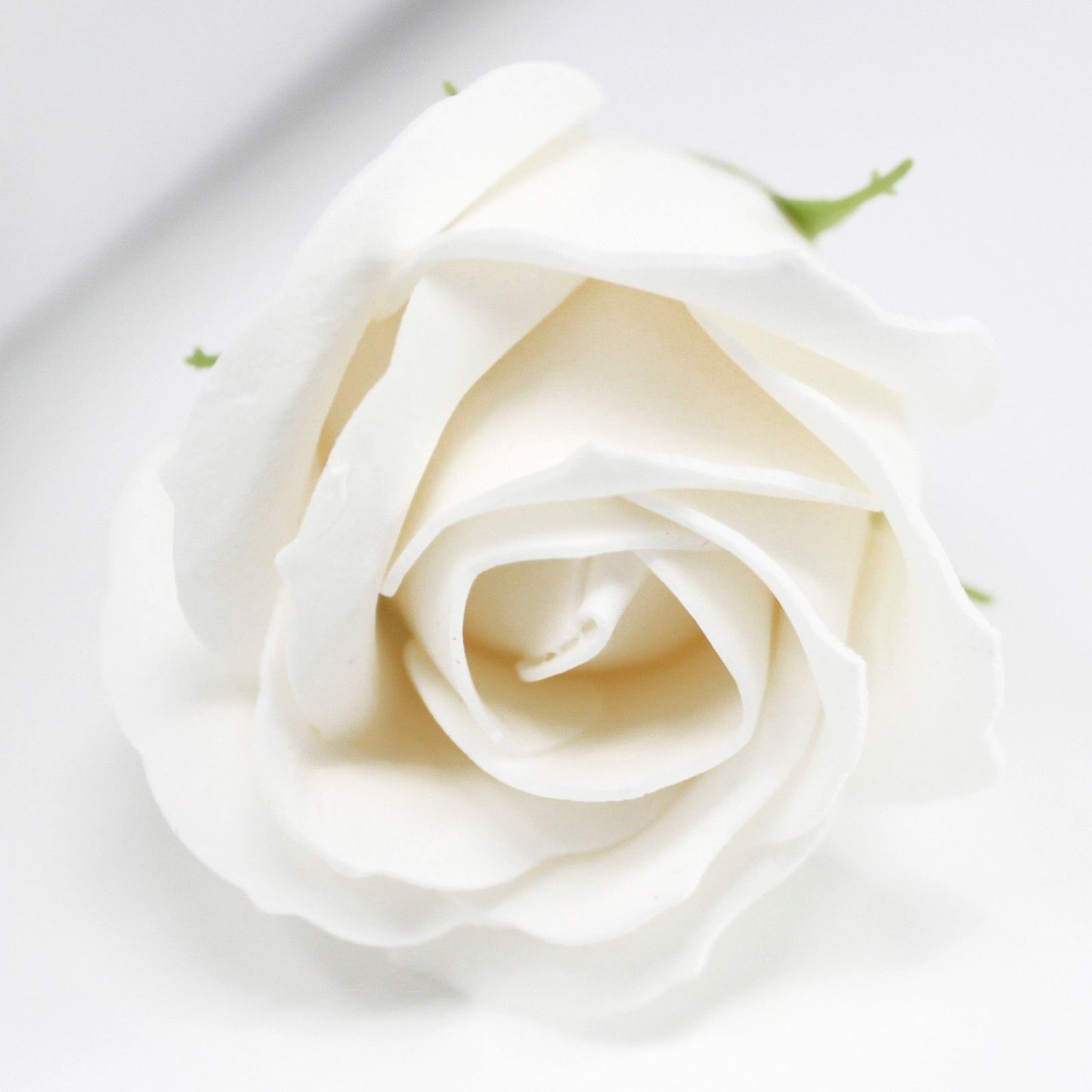 Craft Soap Flowers - Med Rose - White