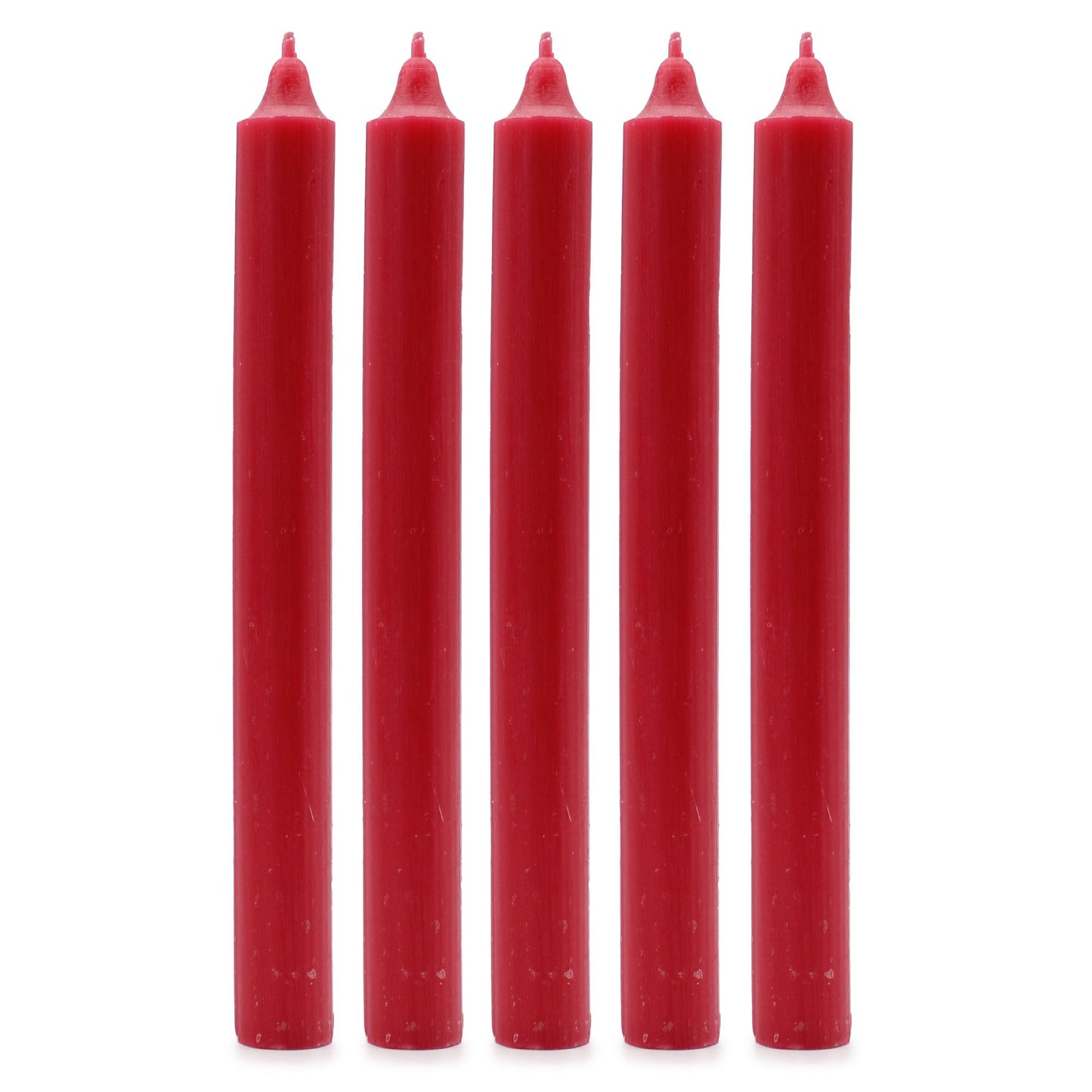 Solid Colour Dinner Candle Set - Pack of 21 - Rustic Red