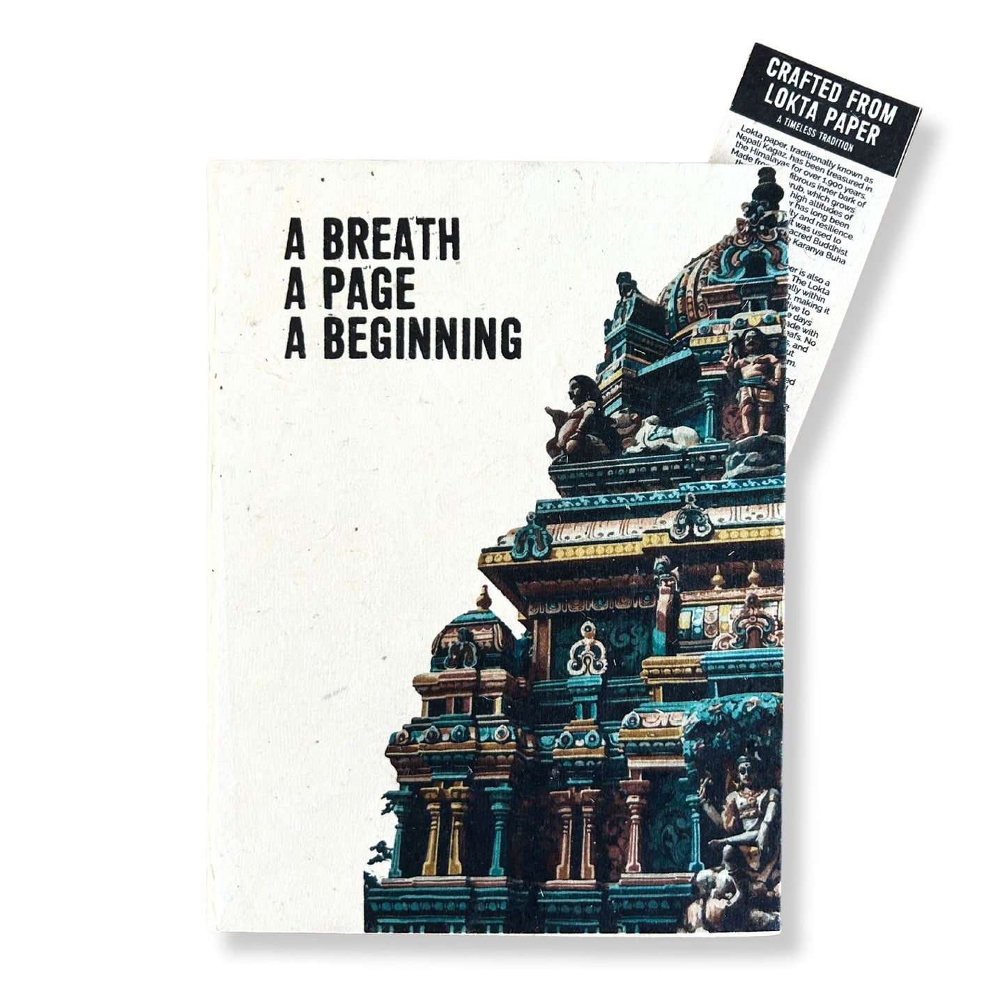Lrg Lokta Inspiration Notebook (21x15cm) - 45 leafs - A Breath - inc bookmark
