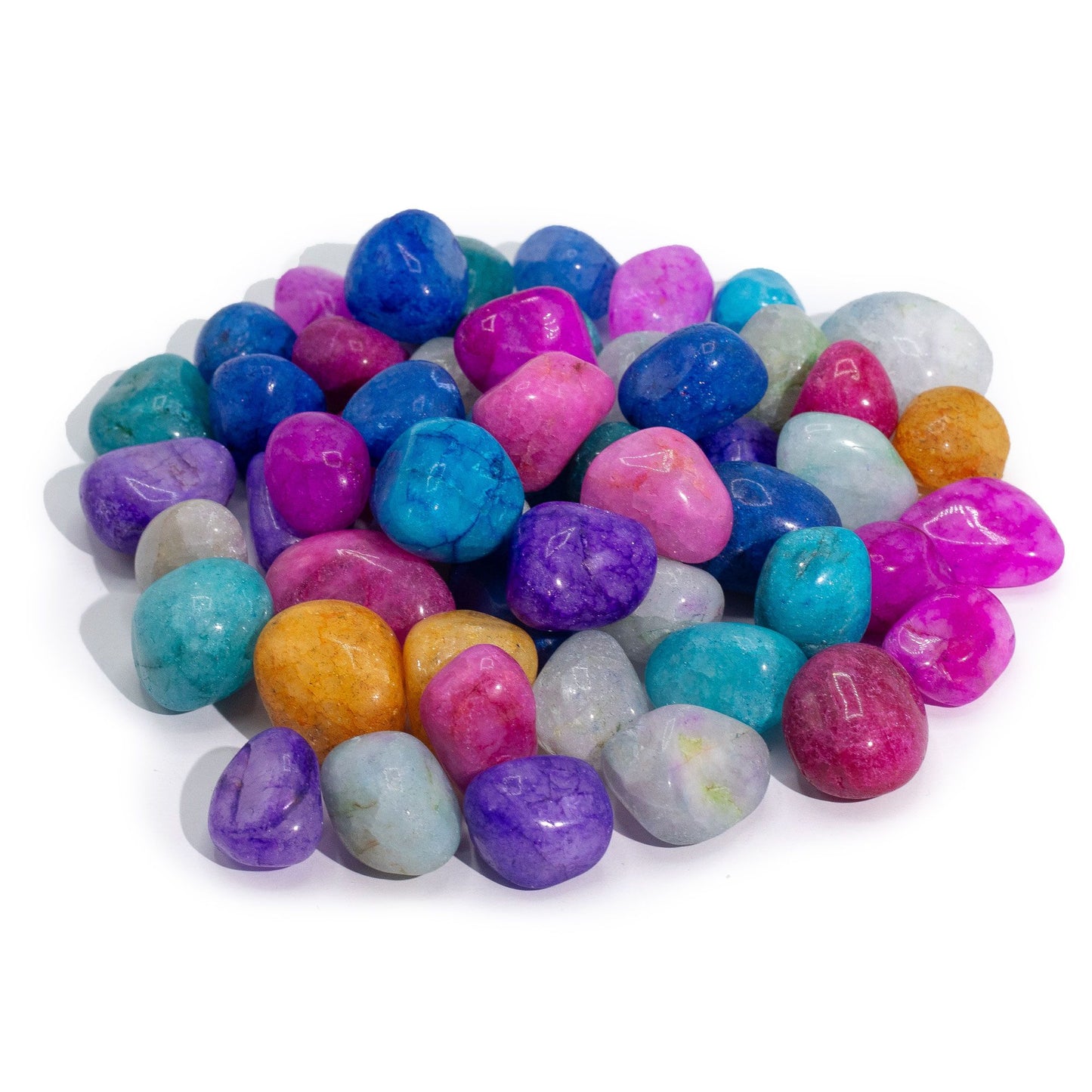 Bulk Treated Mixed Crackle Quatz- 1kg (aprox. 70 stones)