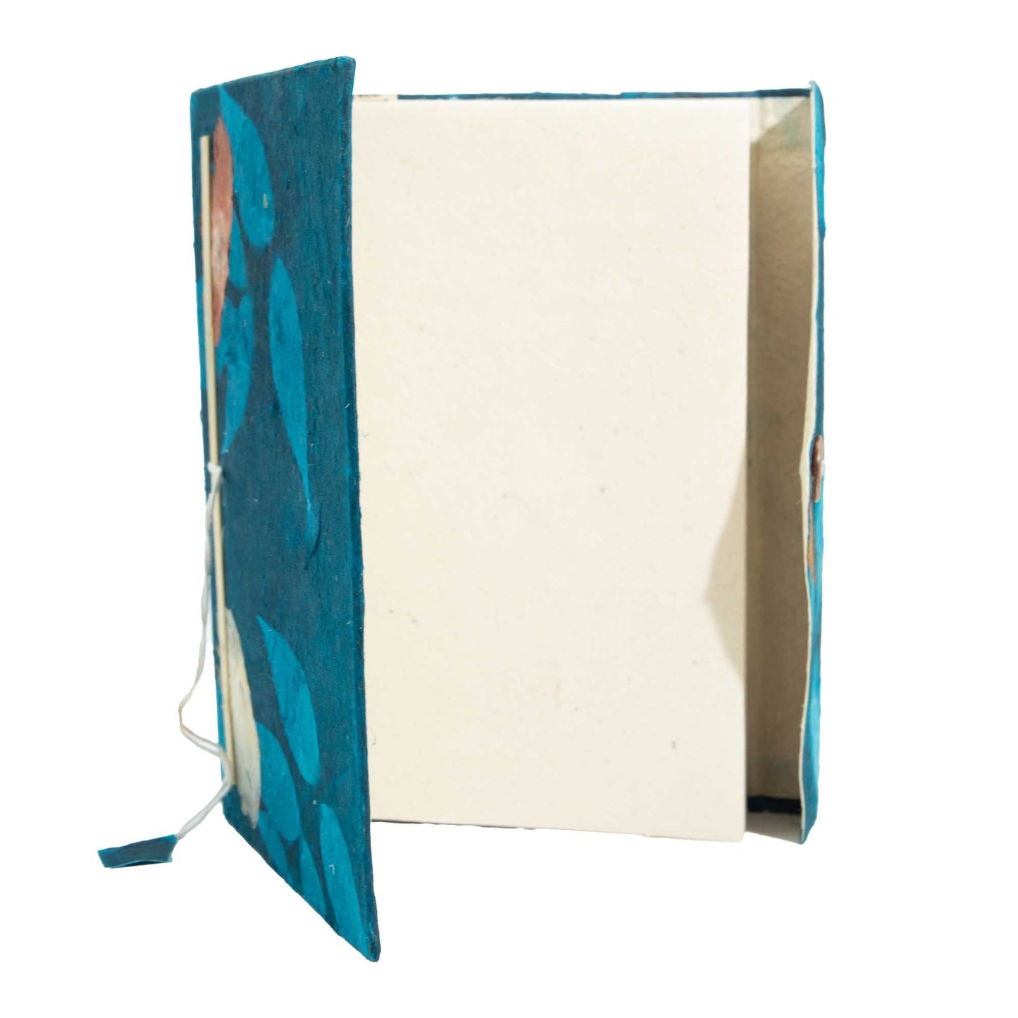 Lokta Bold Floral Notebook – Large (21x15cm) – 45 Leaves – Includes Bookmark – Midnight Blue