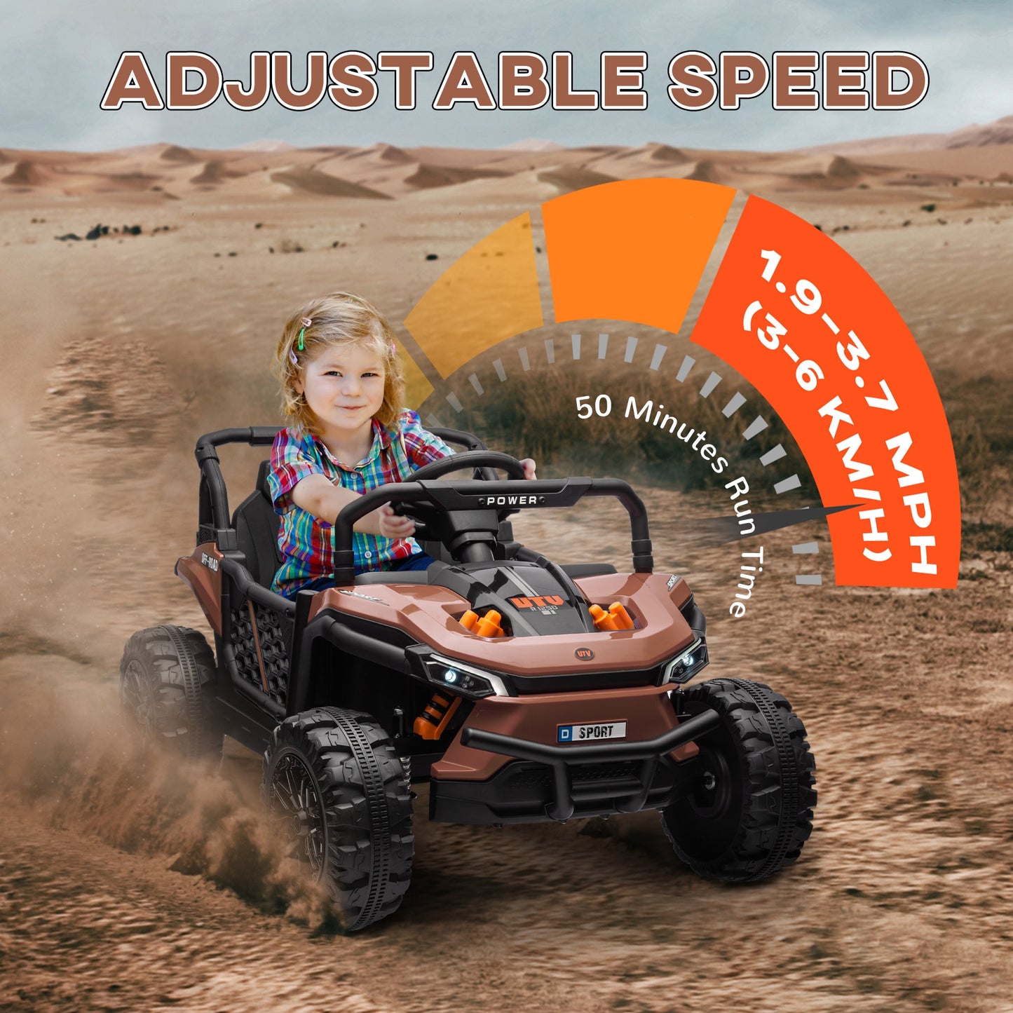 AIYAPLAY Kids Ride on Car, 12V Electric Truck w/ Horn Lights USB