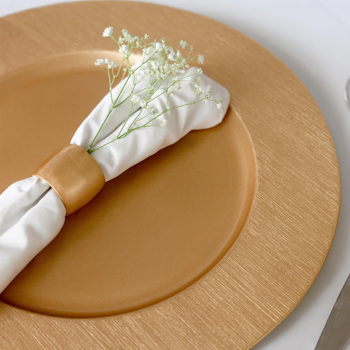 Round Ribbed Charger Plates - 33cm - Pack of 6