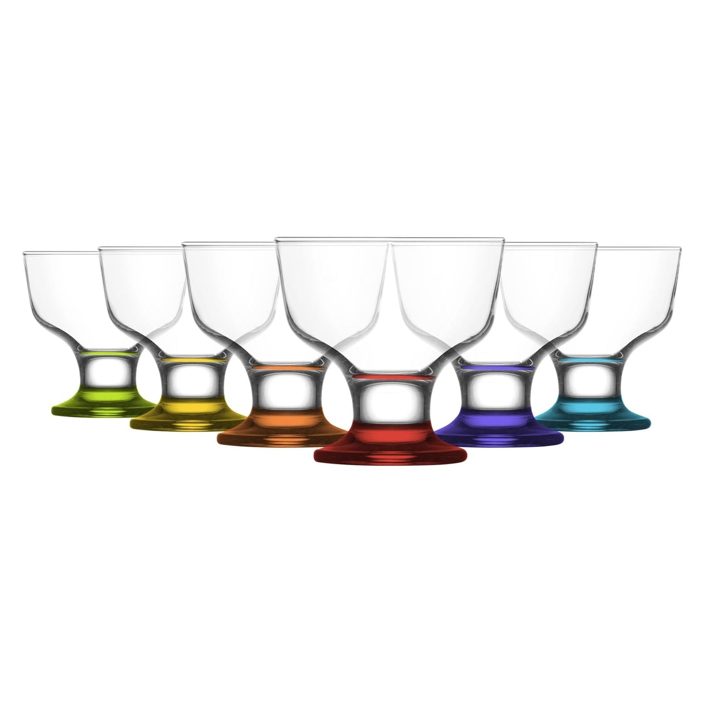 285ml Destina Multicolour Glass Ice Cream Bowls - Pack of Six
