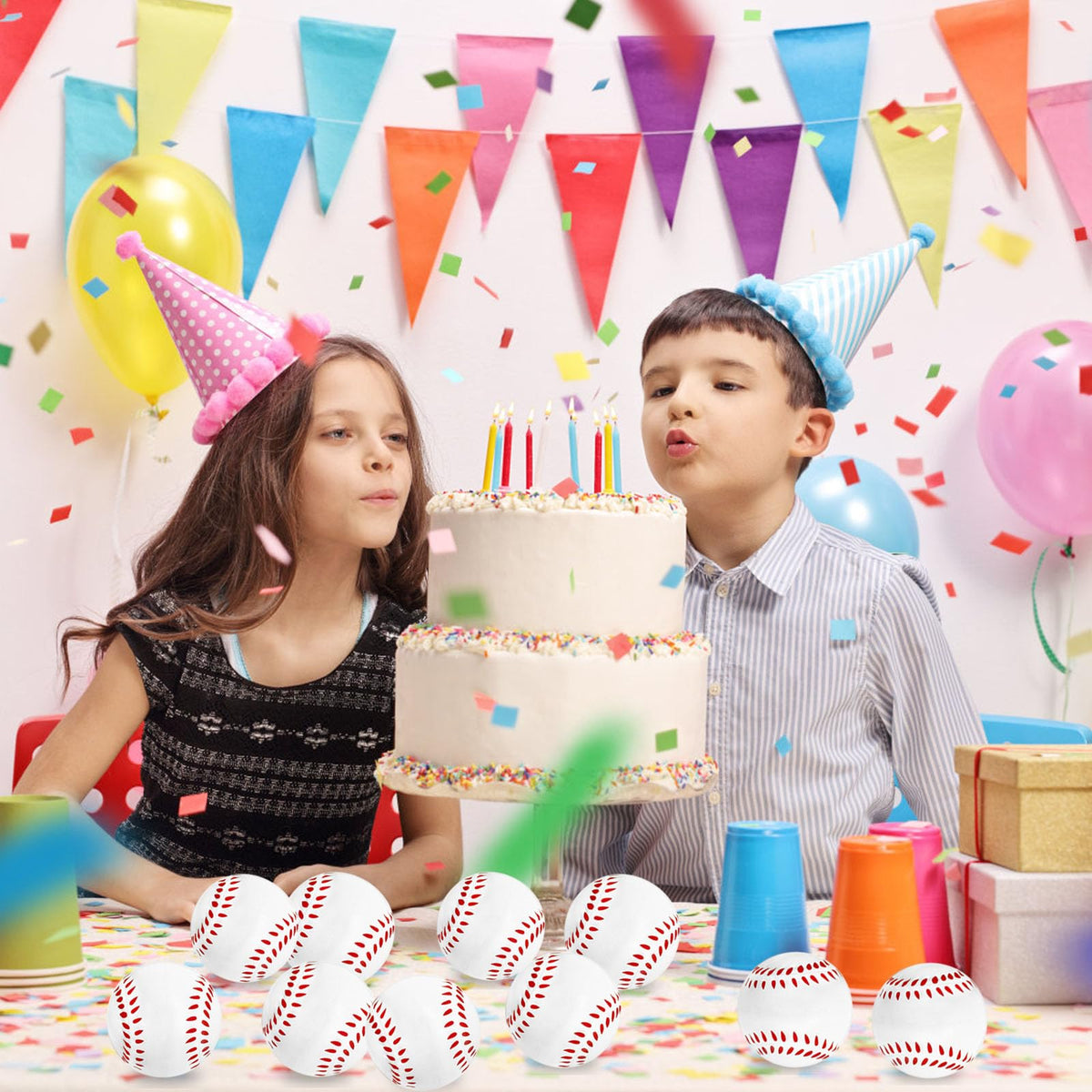 Baaxxango 30 Pack Baseball Stress Balls – 2.5-Inch Foam Squeeze Balls for Kids & Parties