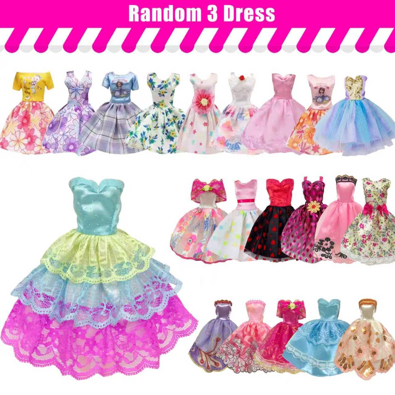 Babeilei 19 Pcs Doll Clothes & Accessories for 11.5-Inch Dolls – Random Dresses & Outfits
