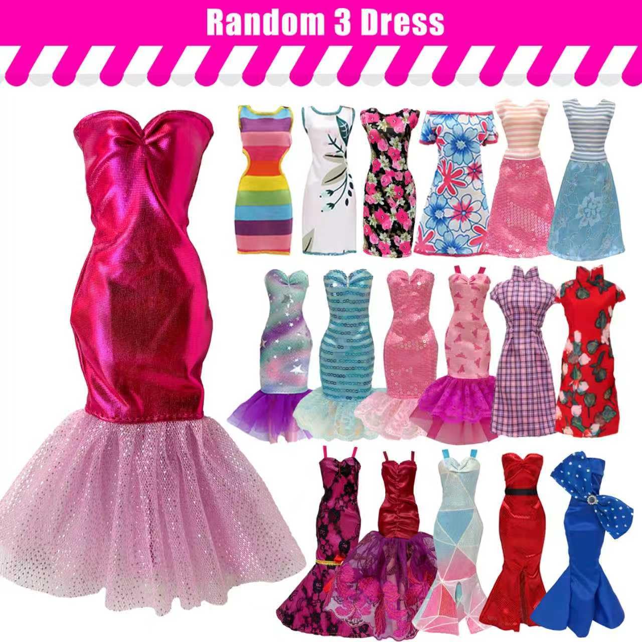 Babeilei 19 Pcs Doll Clothes & Accessories for 11.5-Inch Dolls – Random Dresses & Outfits