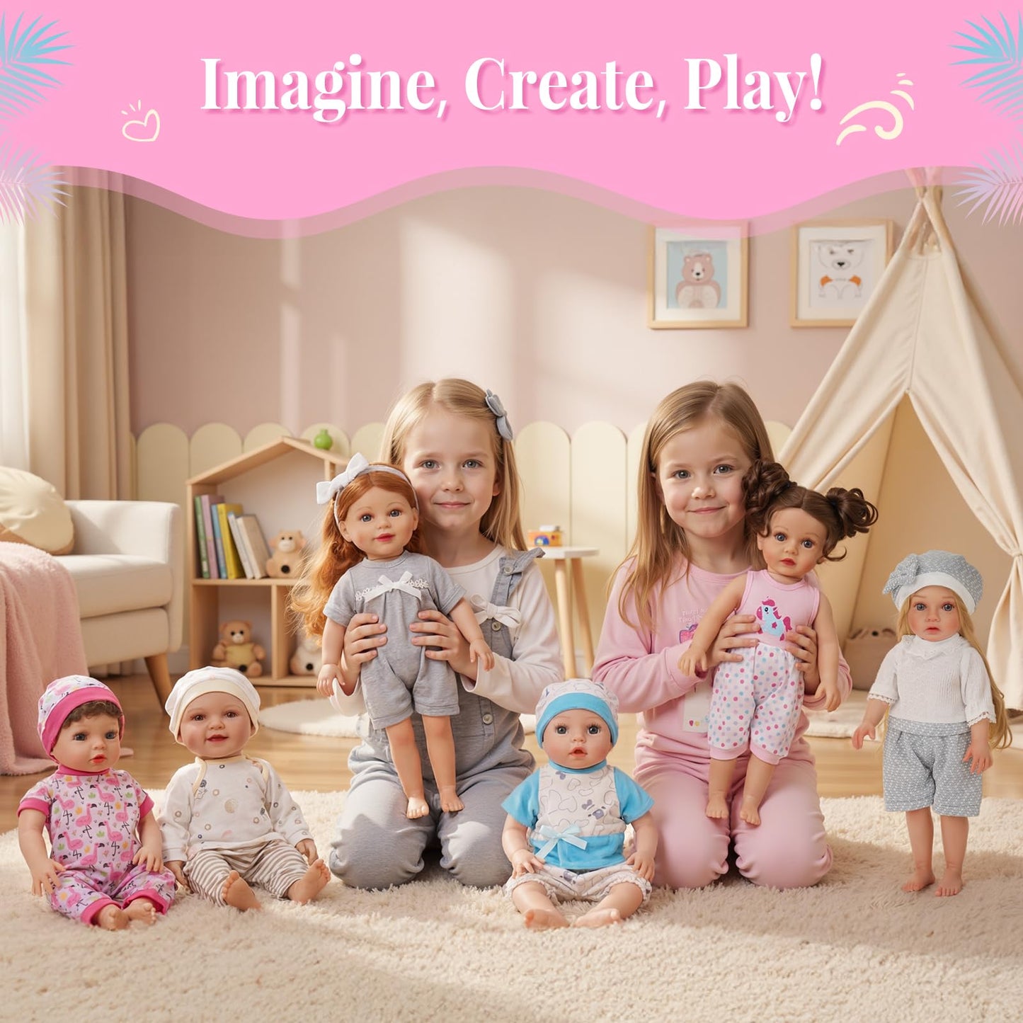 BABESIDE 14-Piece Doll Clothes Set for 12-15 Inch Baby Dolls – Hats, Onesies & More