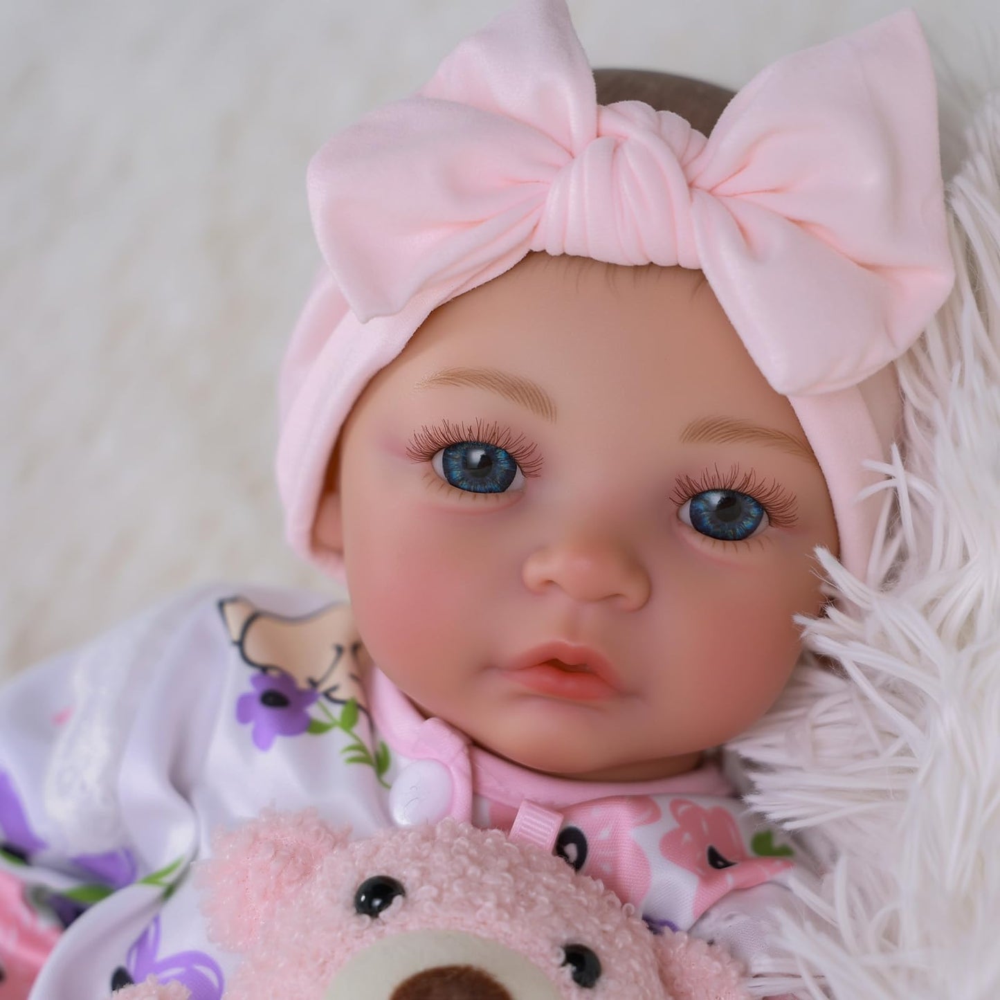 BABESIDE 18-Inch Reborn Baby Doll Girl – Realistic Silicone Doll with Bunny Outfit & Accessories