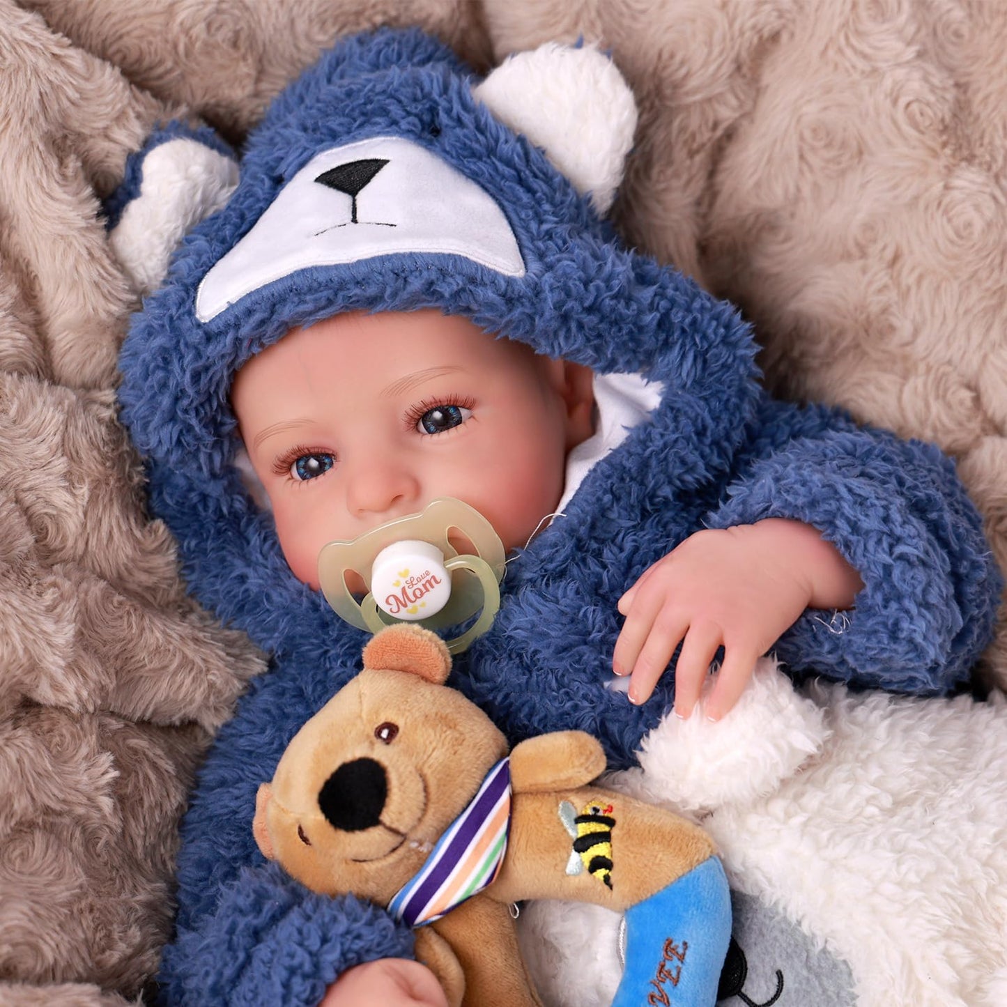BABESIDE Aiden 17-Inch Lifelike Reborn Baby Doll Boy – Realistic Cloth Soft Body
