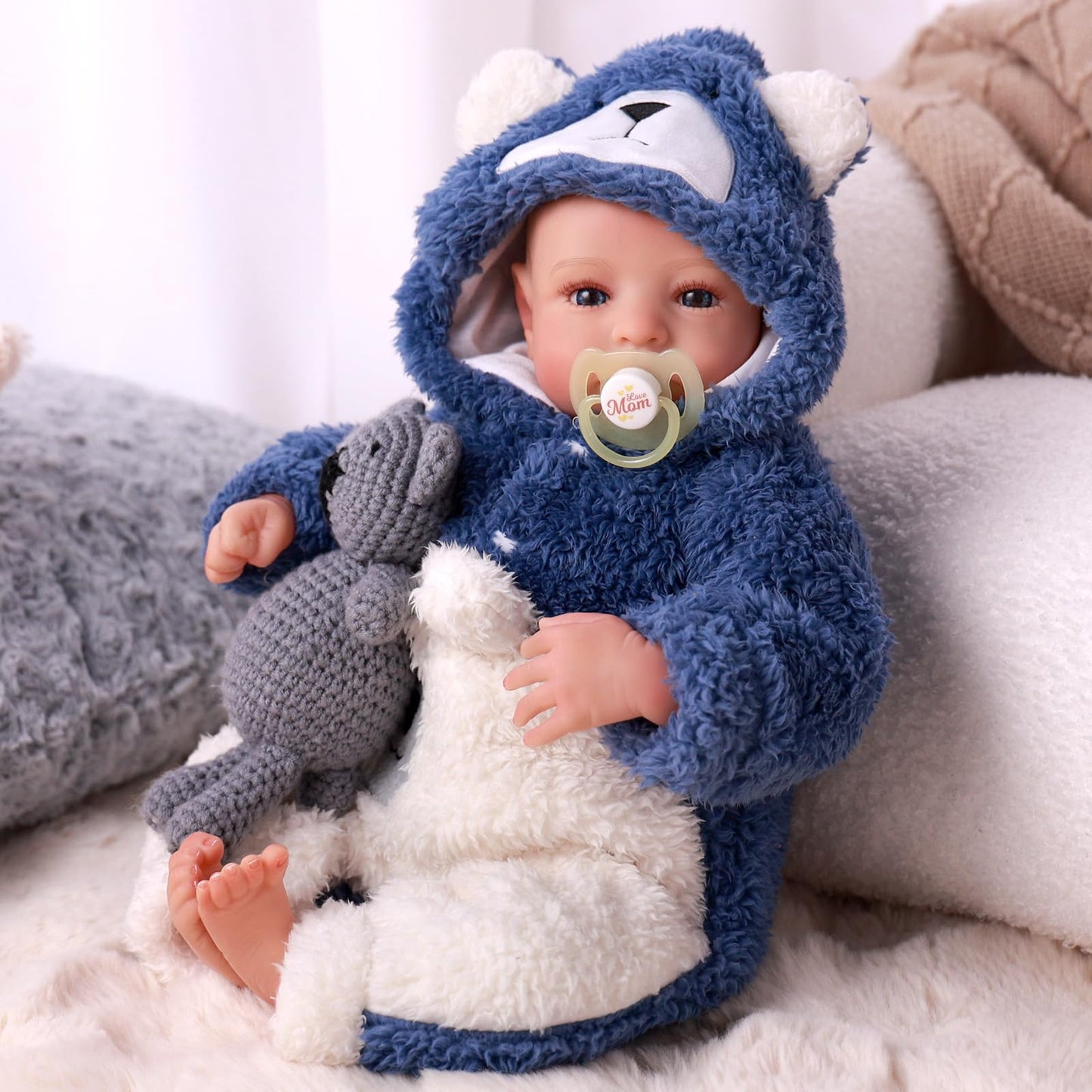 BABESIDE Aiden 17-Inch Lifelike Reborn Baby Doll Boy – Realistic Cloth Soft Body