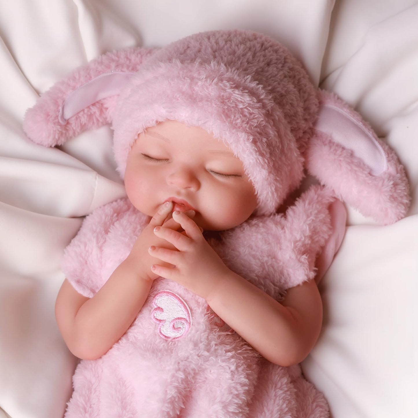BABESIDE 16-Inch Silicone Baby Doll | Full Body Platinum Silicone, Realistic Sleeping Newborn