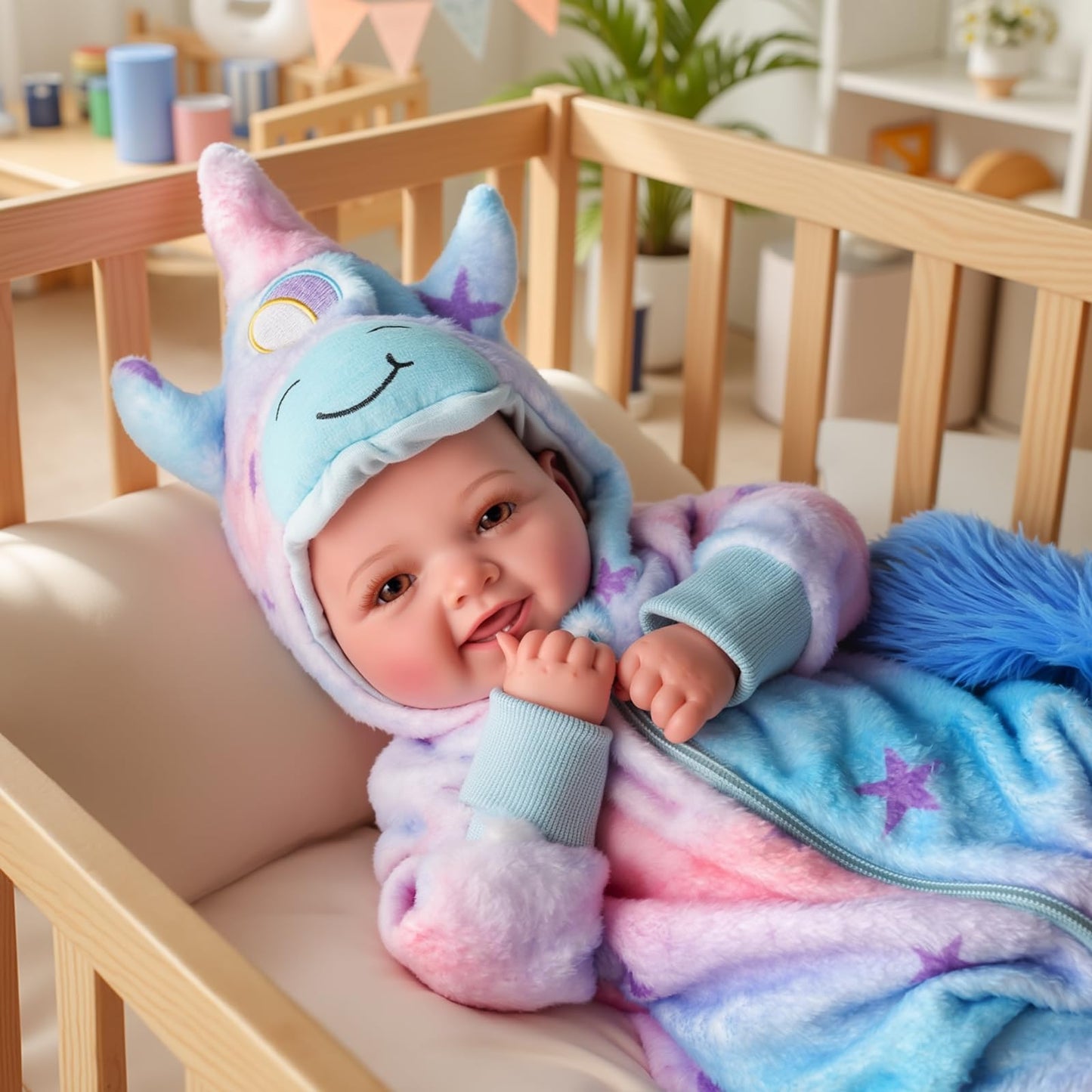 BABESIDE 17-Inch Twin Baby Dolls – Realistic Soft-Body Twins with Unicorn Outfits