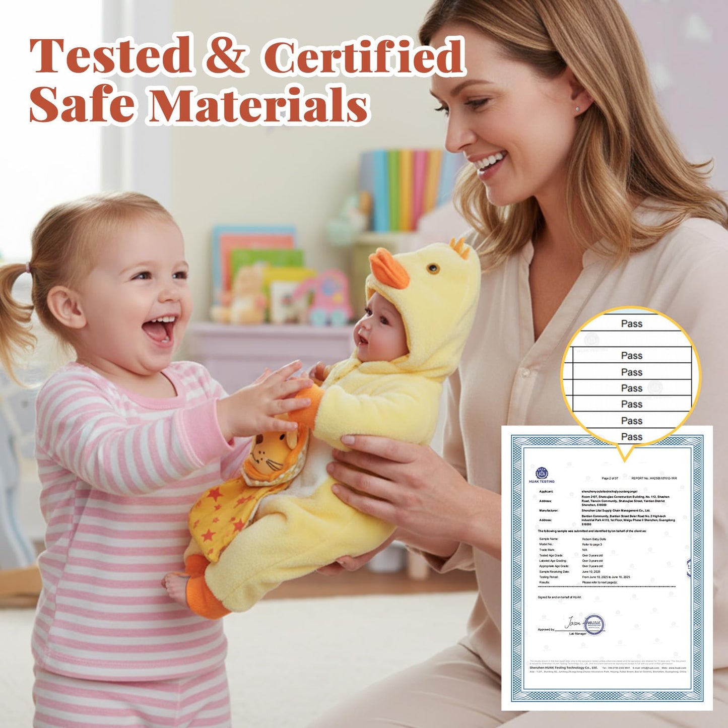 BABESIDE Lightweight Baby Doll Set – 15-inch Realistic Soft Doll