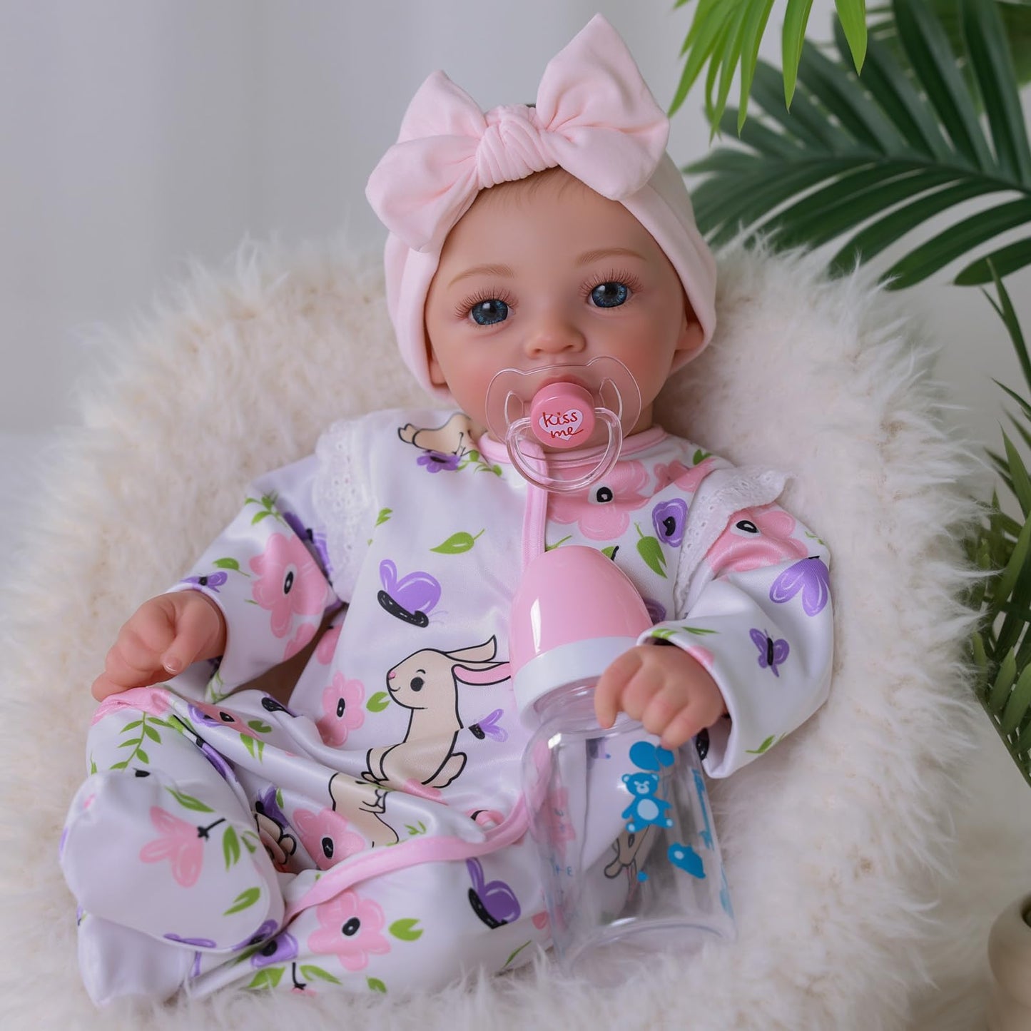 BABESIDE 18-Inch Reborn Baby Doll Girl – Realistic Silicone Doll with Bunny Outfit & Accessories