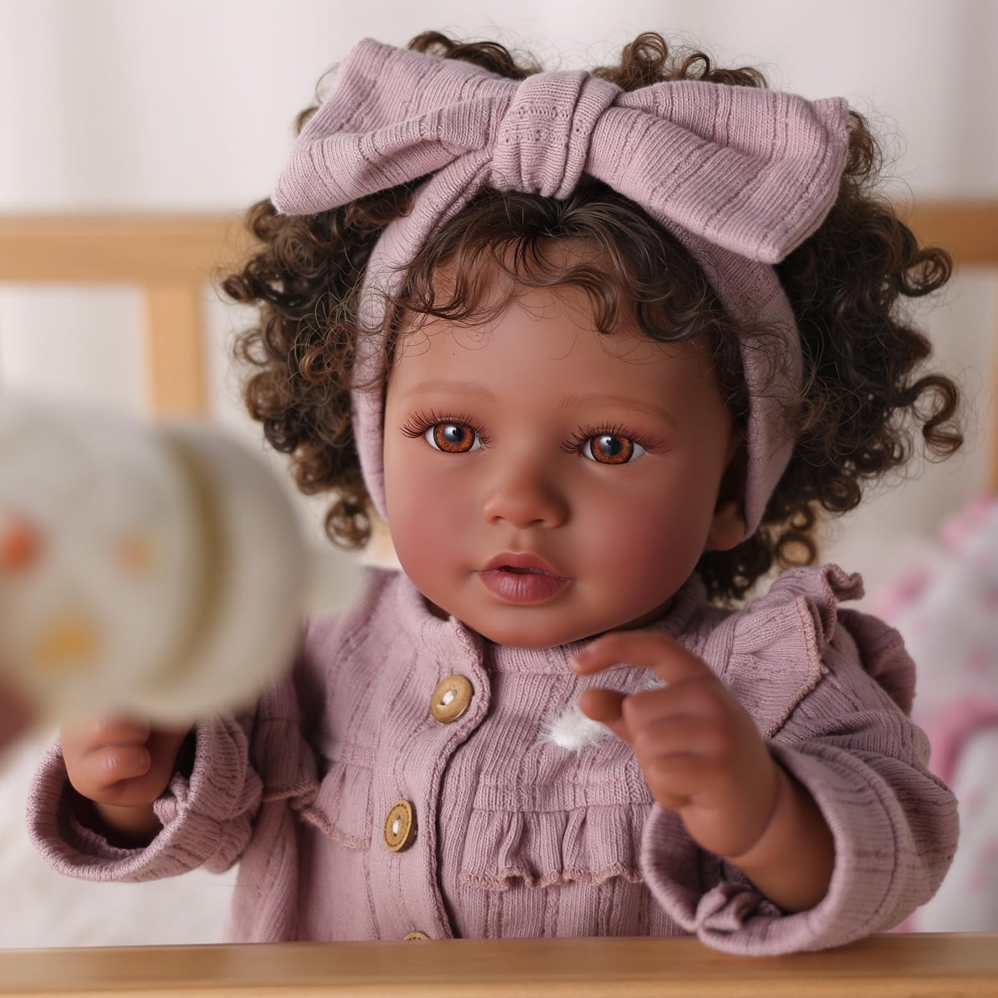 BABESIDE Callie 20-Inch Reborn Black Girl Doll – Realistic Soft-Body Baby Doll with Clothes