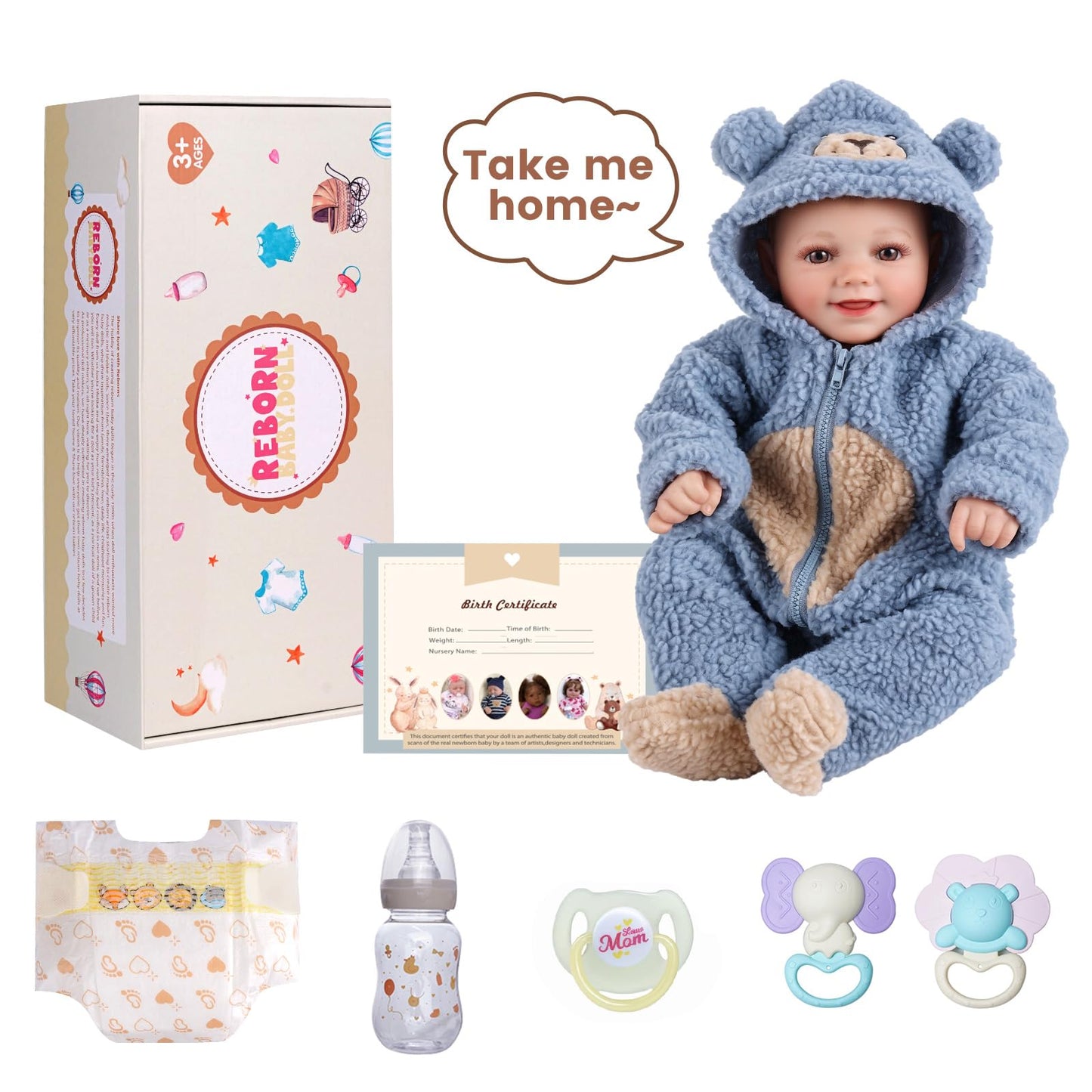 BABESIDE Realistic 17-Inch Baby Doll Boy | Poseable Lifelike Newborn Doll