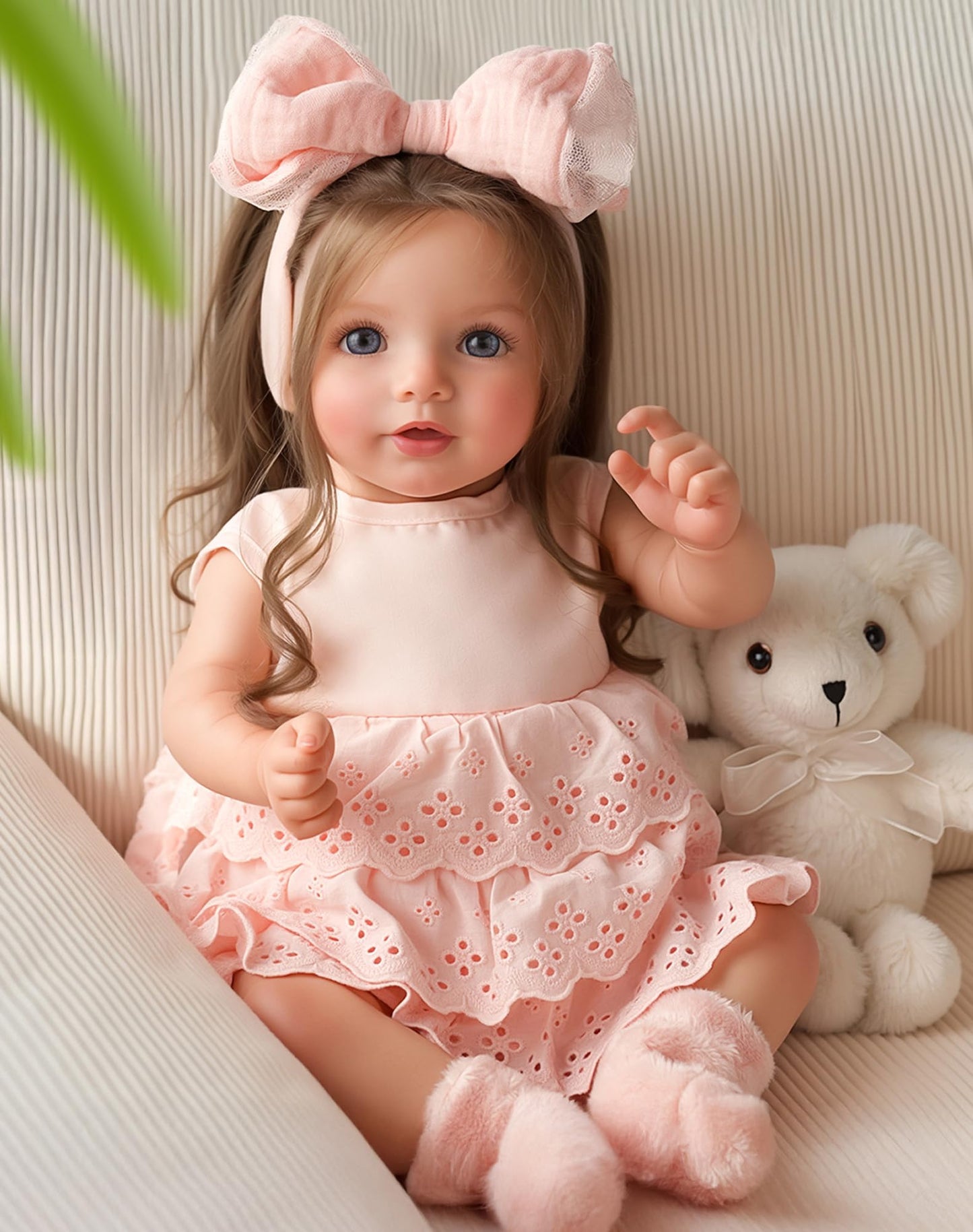 BABESIDE Dara 20-Inch Lifelike Reborn Baby Doll – Brown-Haired Girl with Accessories