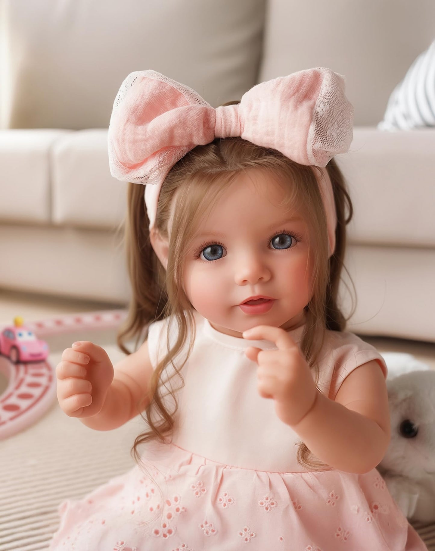 BABESIDE Dara 20-Inch Lifelike Reborn Baby Doll – Brown-Haired Girl with Accessories