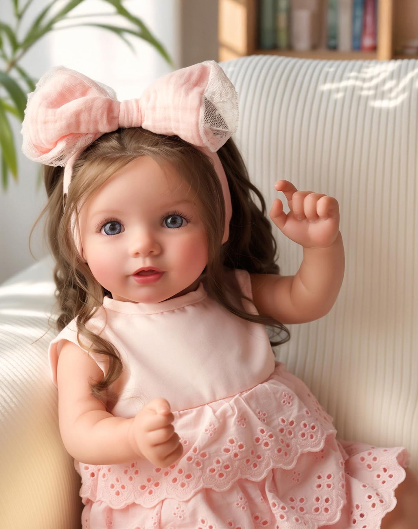 BABESIDE Dara 20-Inch Lifelike Reborn Baby Doll – Brown-Haired Girl with Accessories