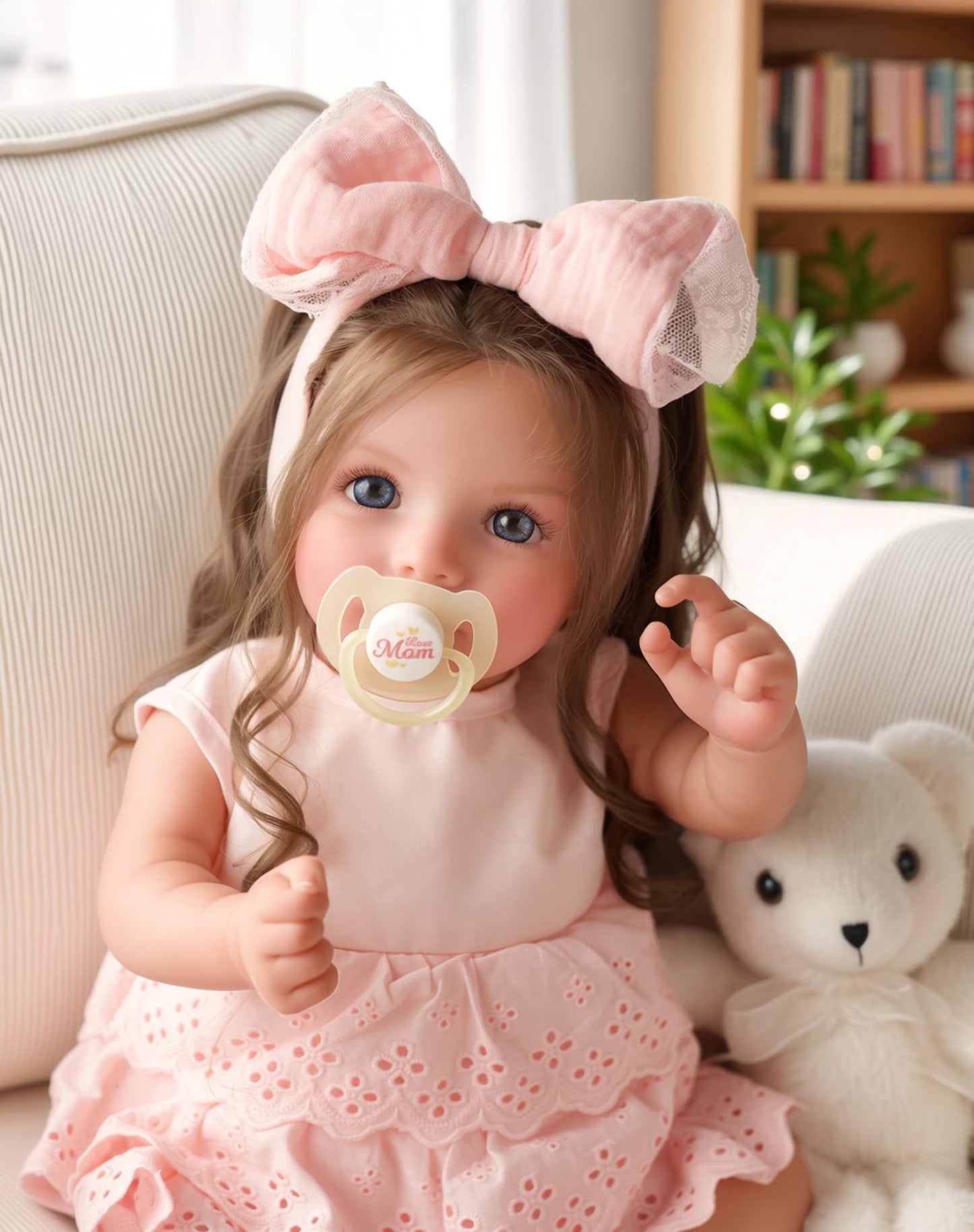 BABESIDE Dara 20-Inch Lifelike Reborn Baby Doll – Brown-Haired Girl with Accessories