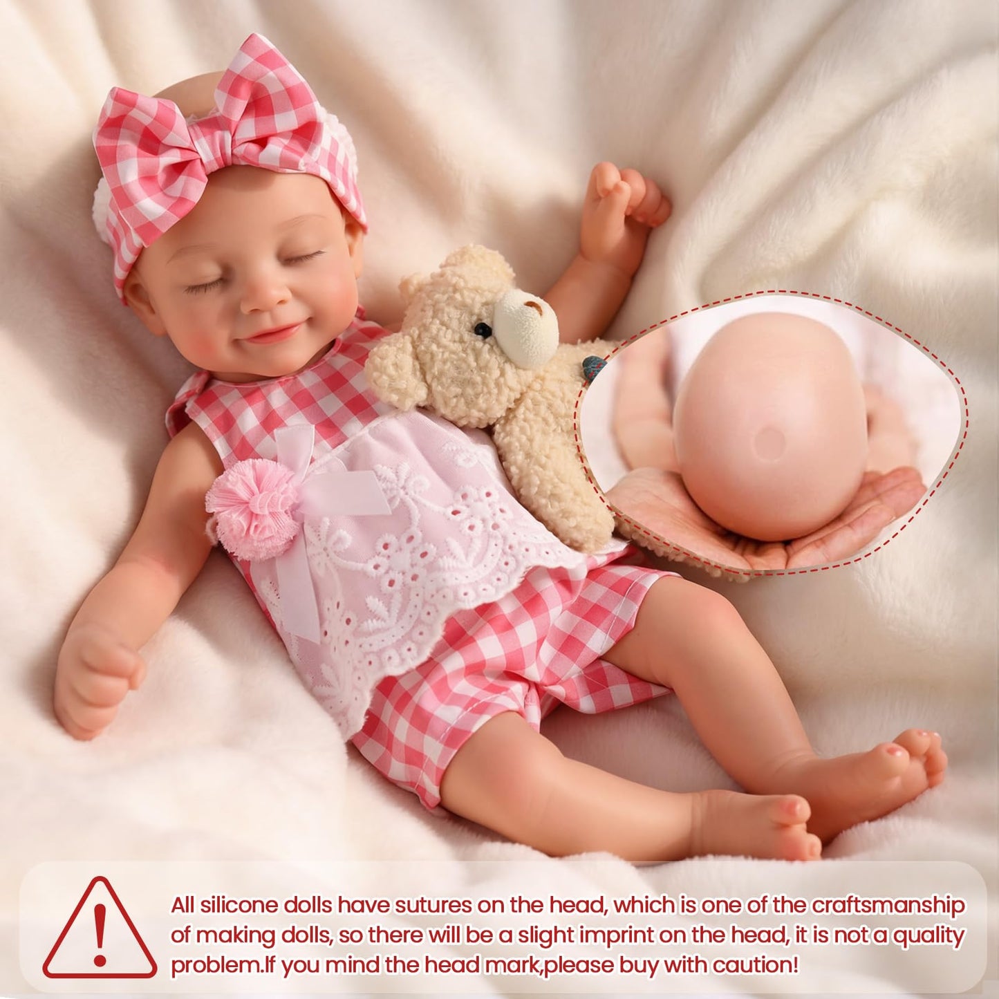 BABESIDE 12in Silicone Baby Doll – Realistic Full-Body Reborn with Feeding Kit