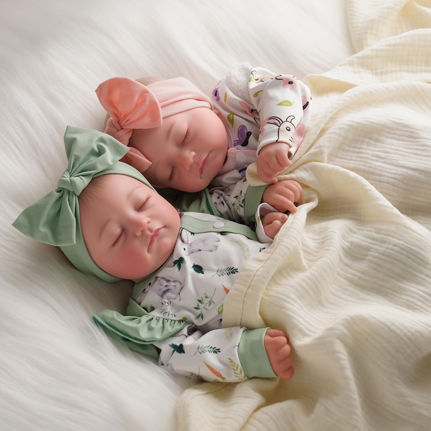 BABESIDE Lifelike Twins Dolls – 20-Inch Realistic Reborn Baby Twins with Accessories (3+)