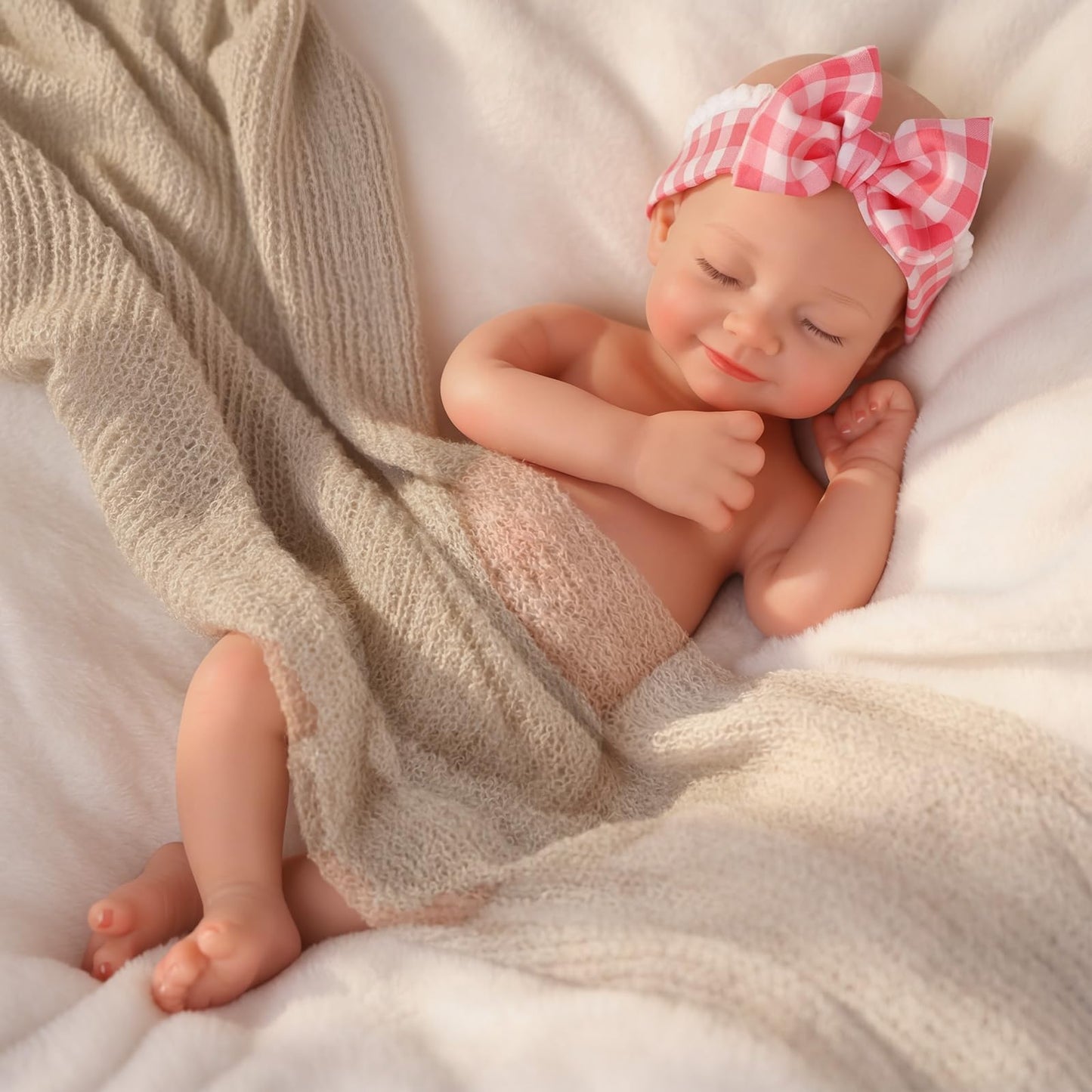 BABESIDE 12in Silicone Baby Doll – Realistic Full-Body Reborn with Feeding Kit