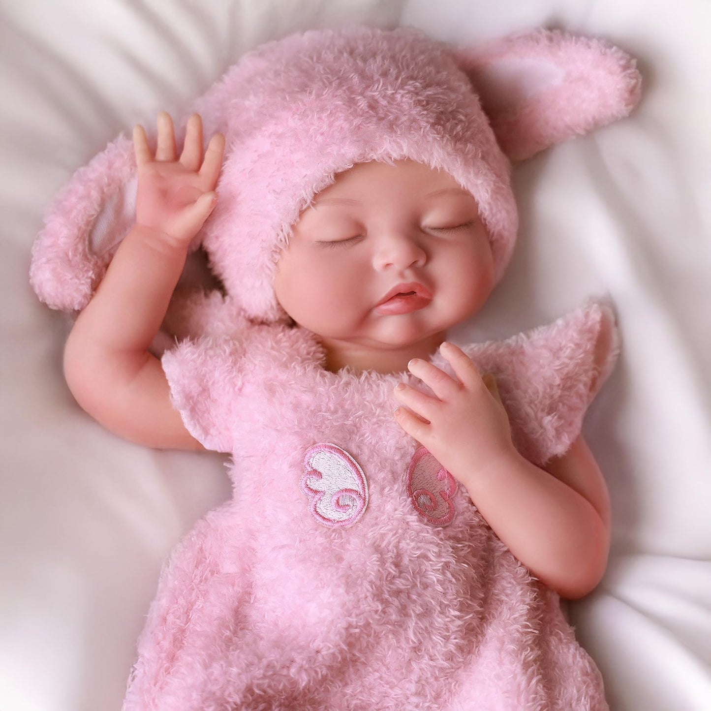 BABESIDE 16-Inch Silicone Baby Doll | Full Body Platinum Silicone, Realistic Sleeping Newborn