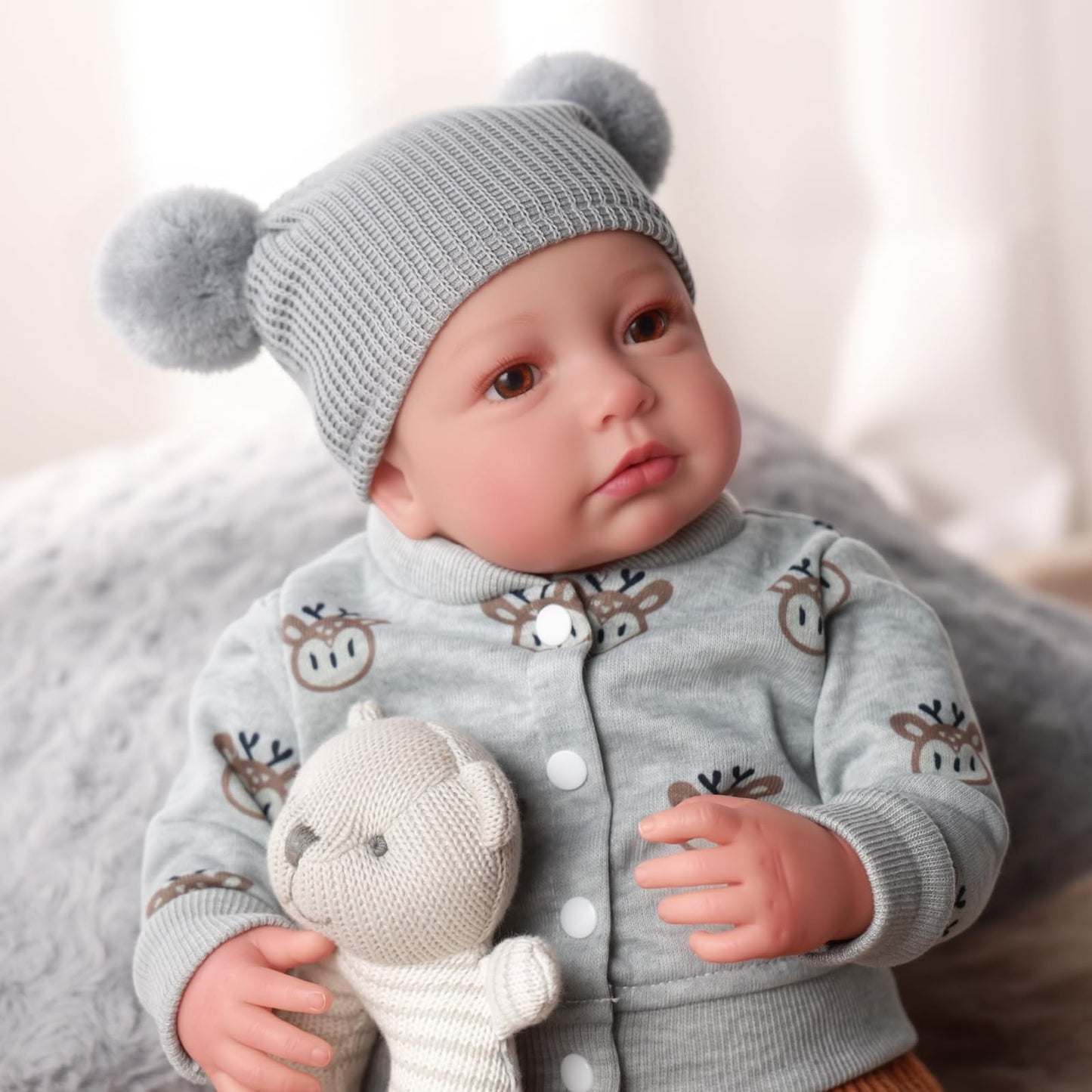 BABESIDE Lifelike 17-Inch Reborn Baby Doll for Kids – Cloth Body, Realistic Details, Gift Box Included