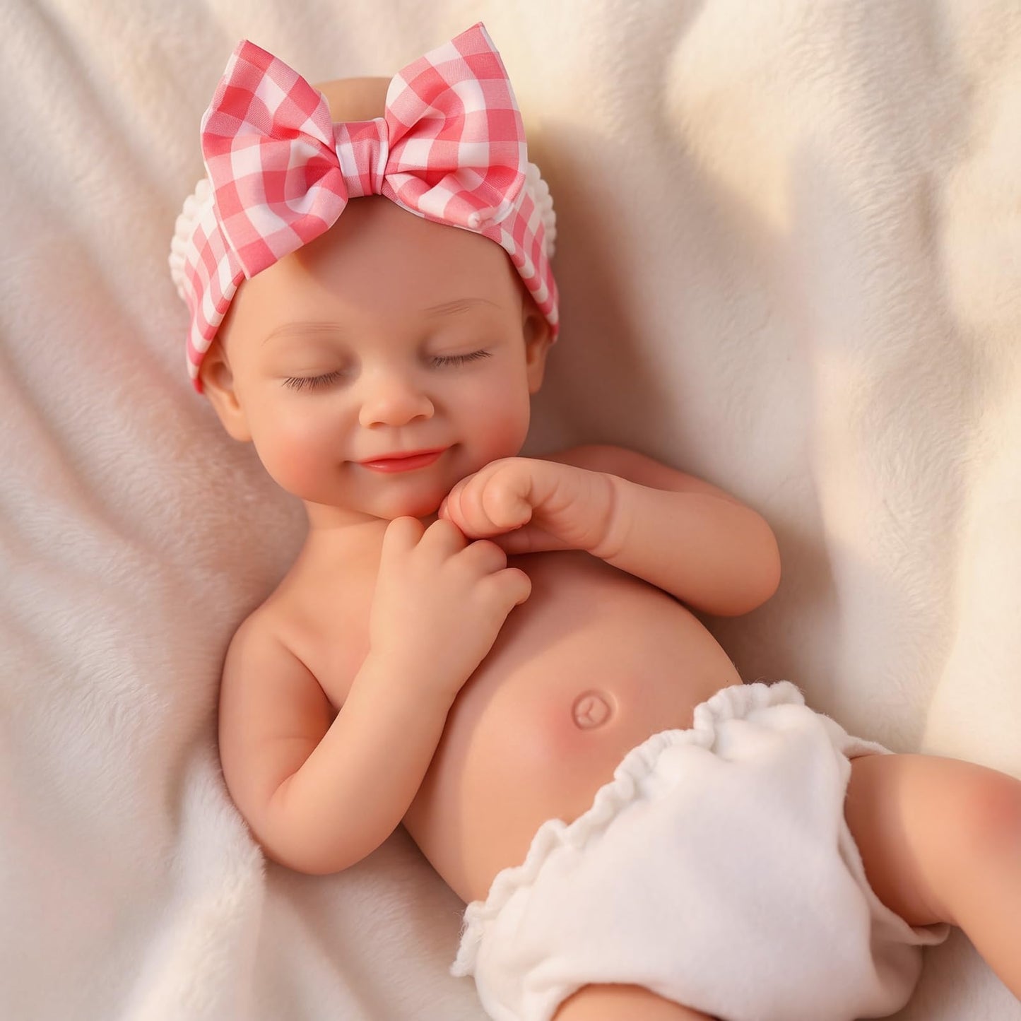 BABESIDE 12in Silicone Baby Doll – Realistic Full-Body Reborn with Feeding Kit