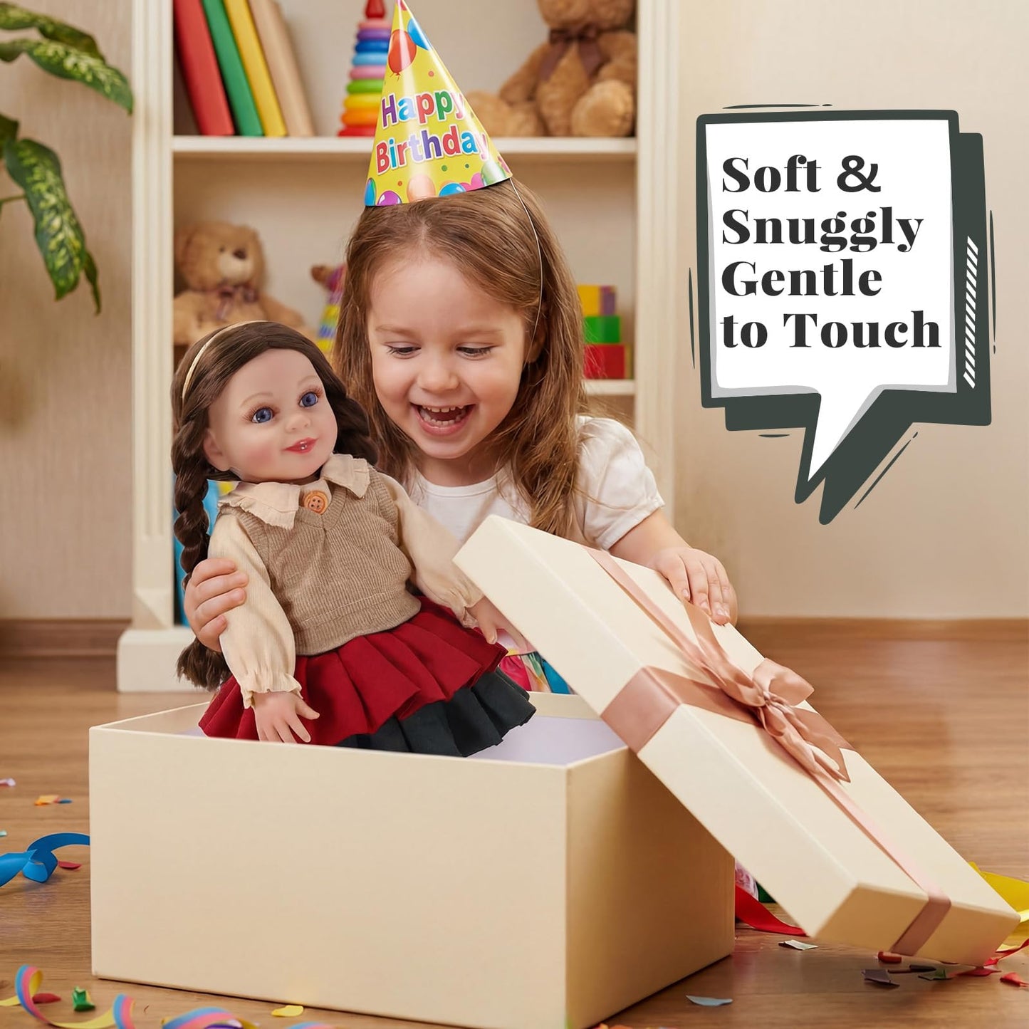 BABESIDE American Realistic 16-Inch Teacher Doll with Classroom Accessories