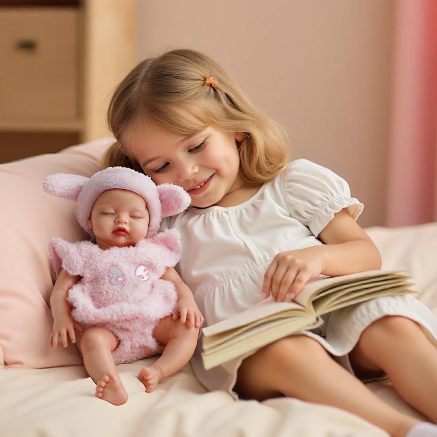 BABESIDE 16-Inch Silicone Baby Doll | Full Body Platinum Silicone, Realistic Sleeping Newborn