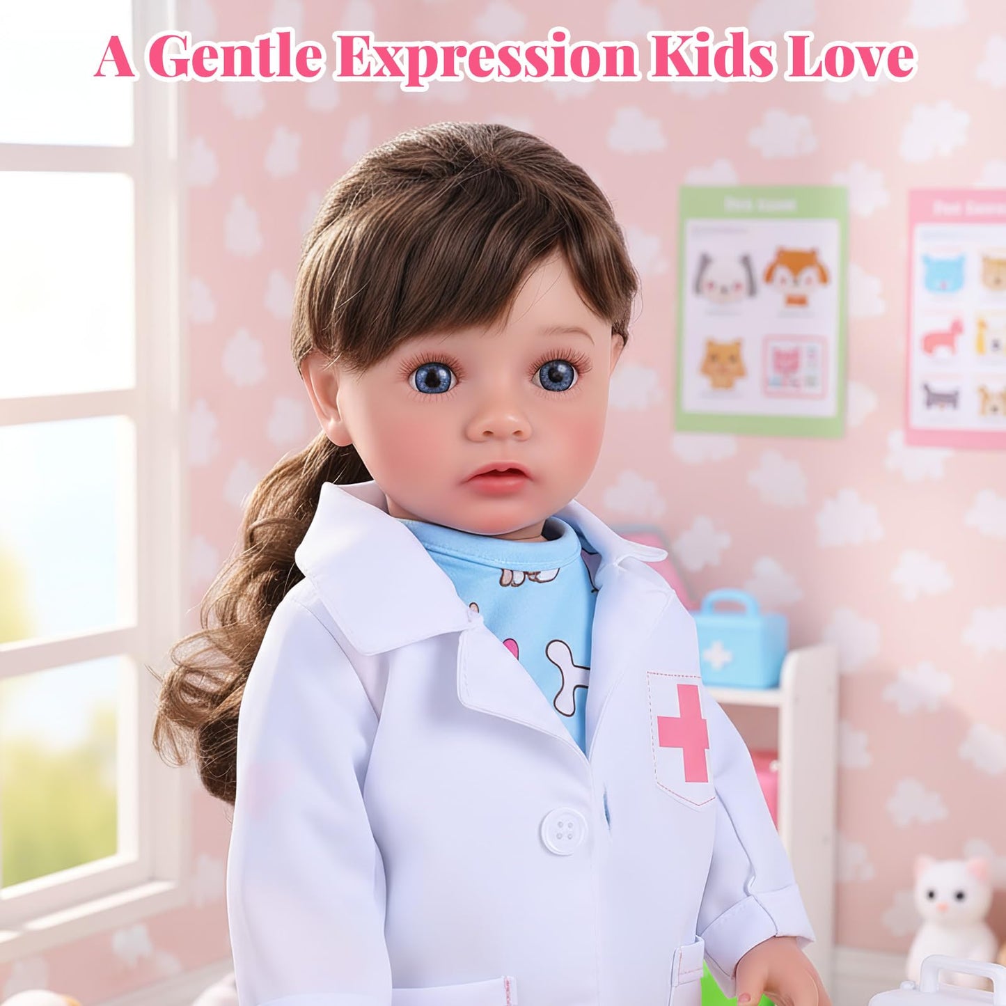 BABESIDE American Realistic 16-Inch Vet Play Doll – Complete Accessories (Ages 5+)