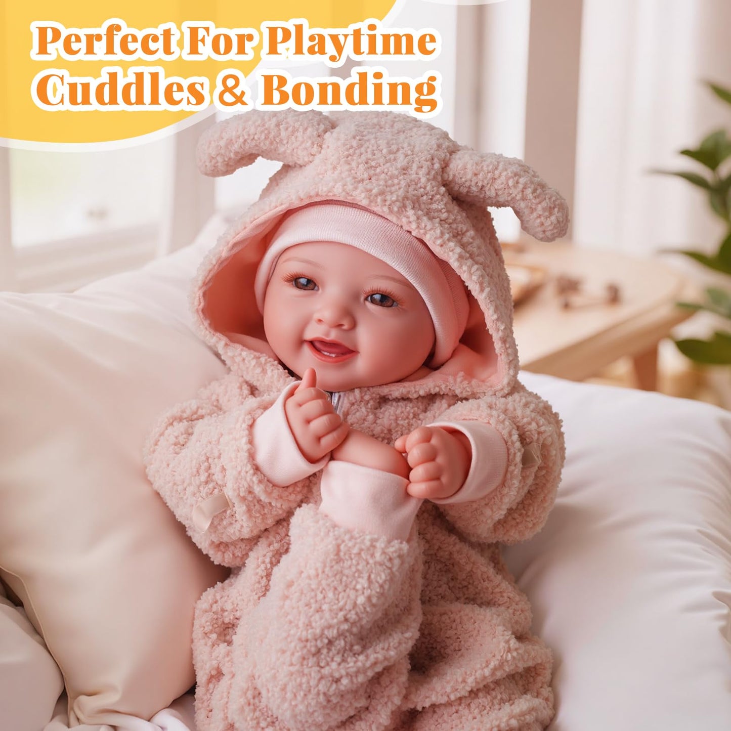 BABESIDE 15-Inch Lightweight Baby Doll with Feeding Set – Realistic First Doll for Kids 3+