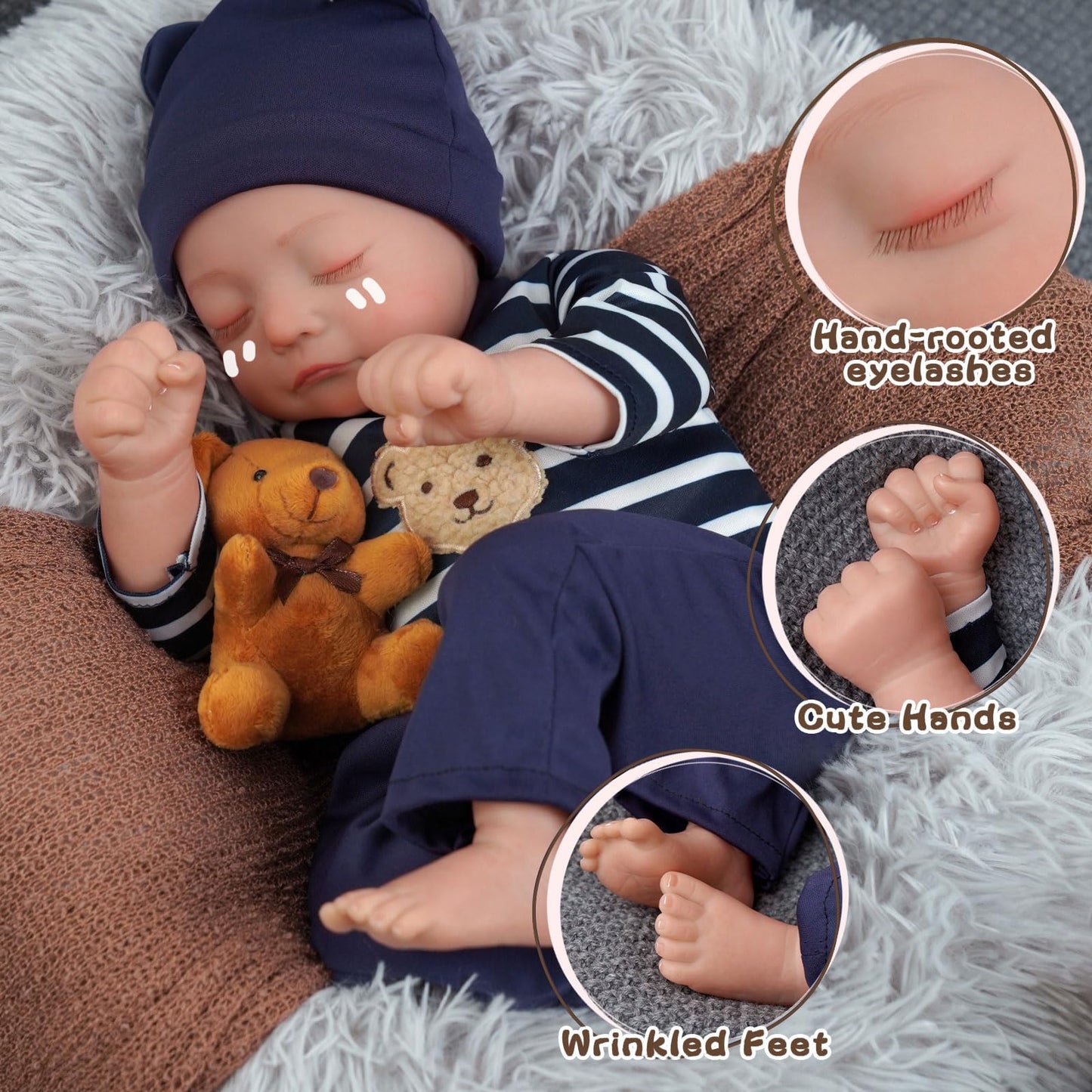 BABESIDE Kai 17-Inch Realistic Heartbeat Baby Doll – Reborn Boy