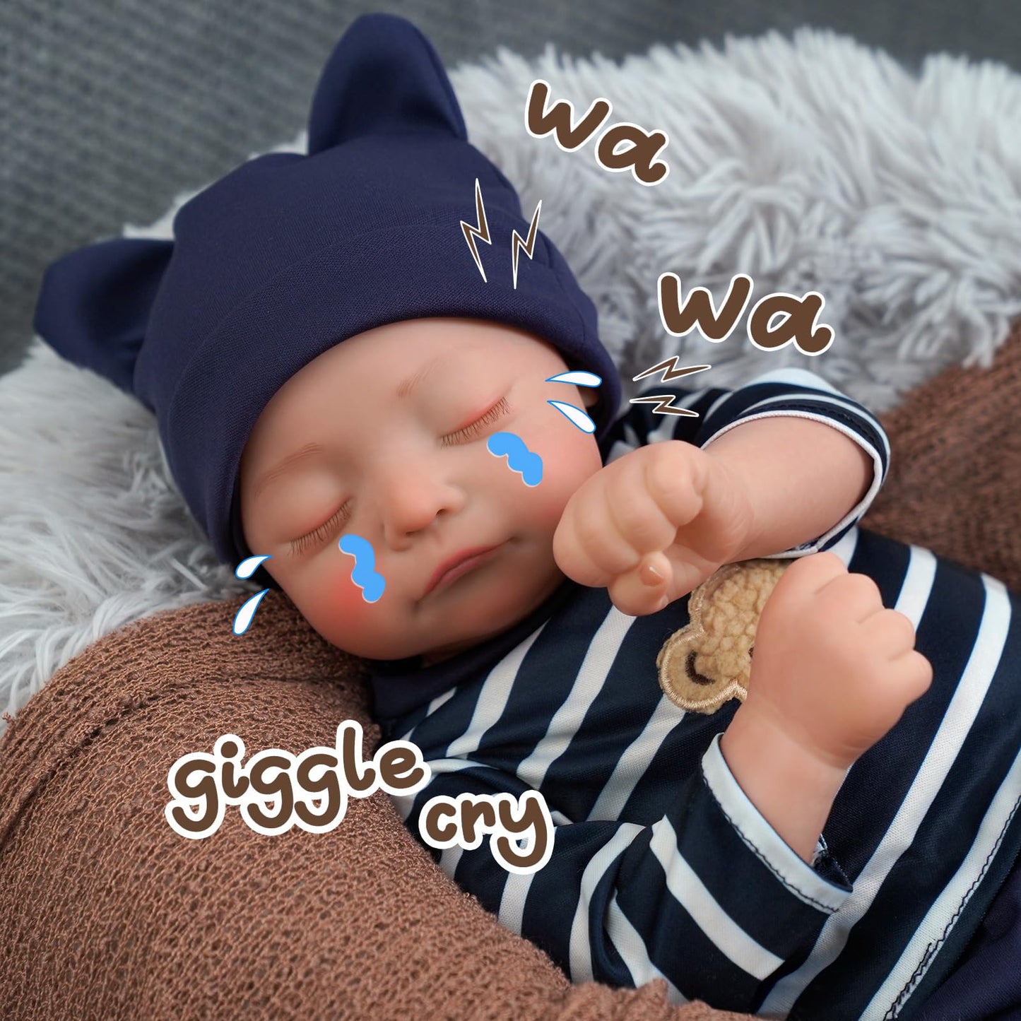 BABESIDE Kai 17-Inch Realistic Heartbeat Baby Doll – Reborn Boy